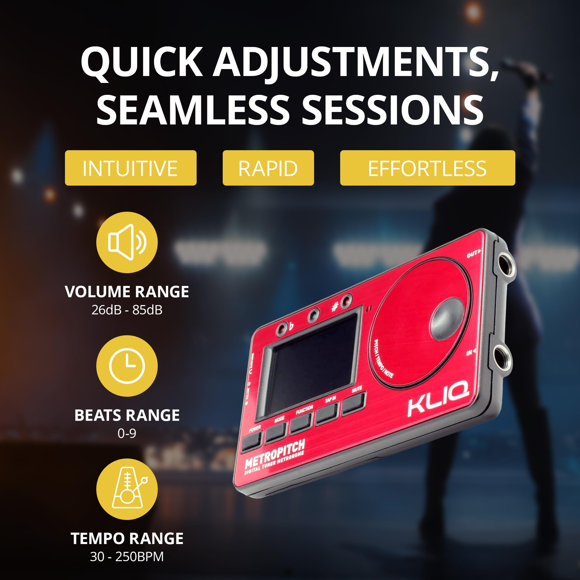 Kliq Metropitch   Metronome Tuner For All Instruments   With Guitar, Bass, Violin, Ukulele, And Chromatic Tuning Modes (Metropit
