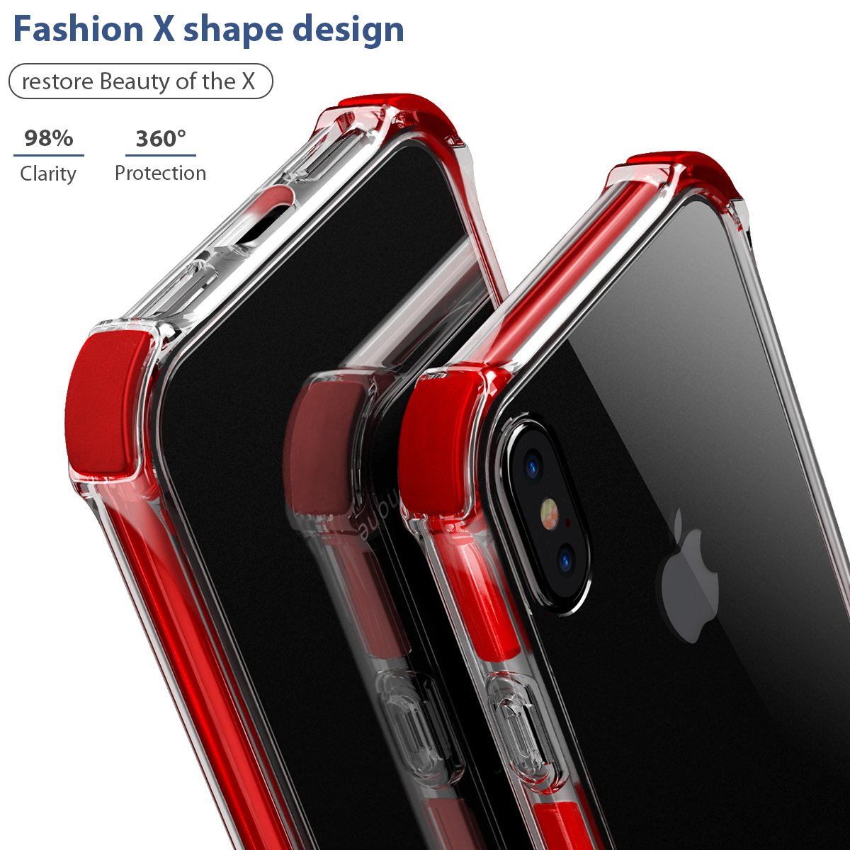 Mateprox Iphone Xs Case Iphone X Case Clear Hybrid Tpu Hard Cover With Thin Shockproof Bumper Protective Case For Iphone Xs/X 5.