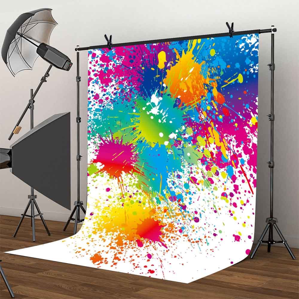 Mtmety 5X7Ft Colorful Splatter Background Abstract Background Paint Splash Backdrop Video Studio Photograph Photo Booth Props Ba