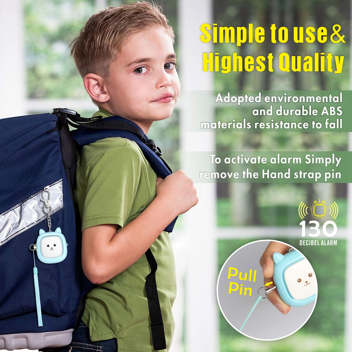 Safe Sound Personal Alarm, Vigoroad 2 Pack 130 Db Loud Siren Song Emergency Security Alarm Keychain With Led Light, Personal Sou