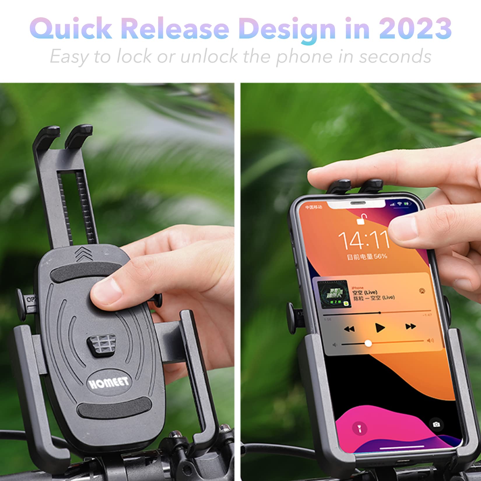 Homeet Motorcycle Phone Mount, Aluminum Alloy Scooter Cellphone Holder Moped Rearview Mirror Smartphone Universal Mount For 4.0