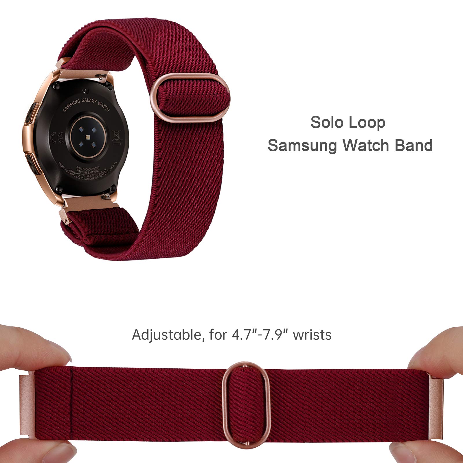 Toyouths 20Mm Stretchy Nylon Loop Elastic Bracelet Compatible With Samsung Galaxy Watch Band 4 40Mm 44Mm/Watch 4 Classic 42Mm 46