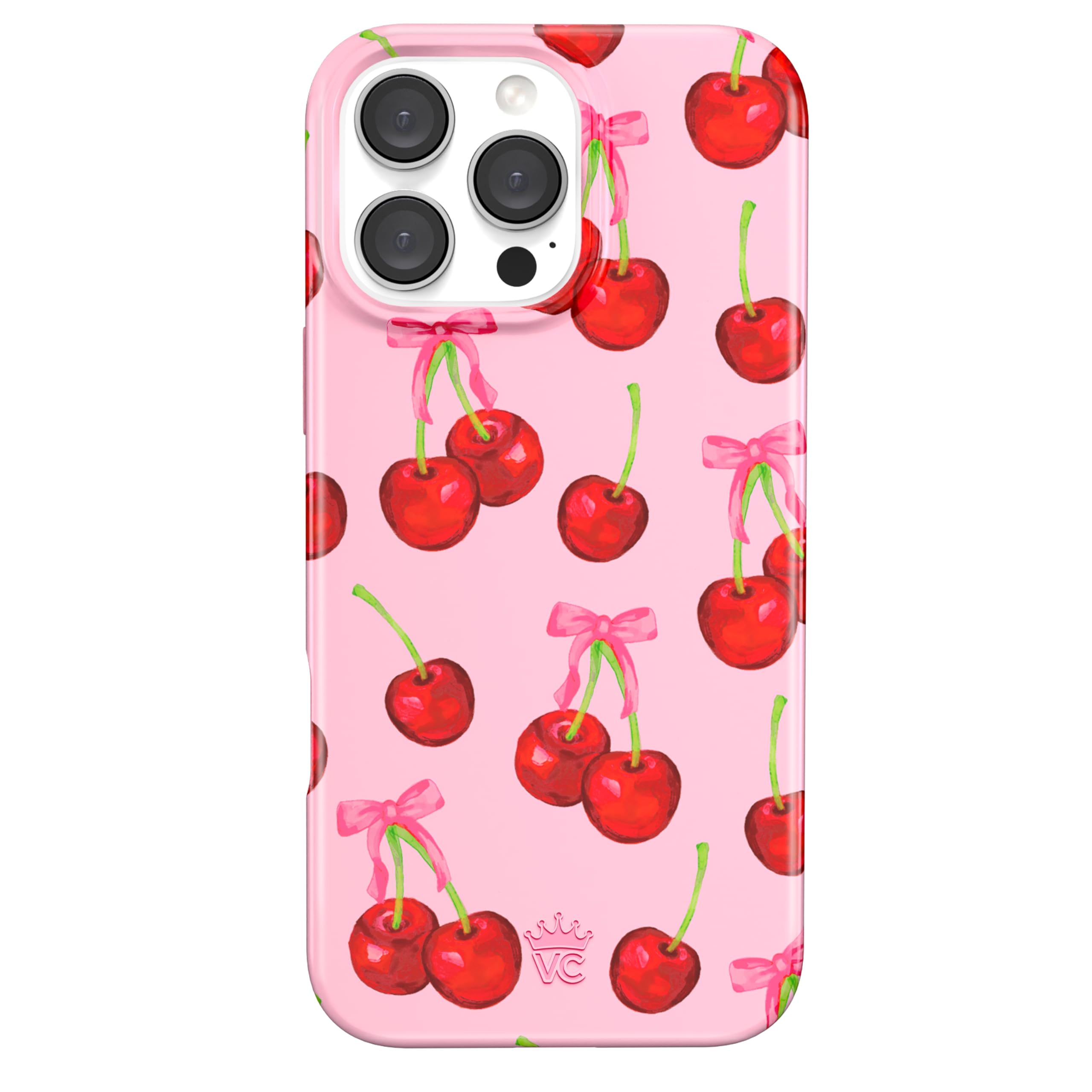 VELVET CAVIAR for iPhone 16 Pro Max Case Cherry - Compatible with MagSafe [10ft Drop Tested] - Pink Bows, Red Cherries