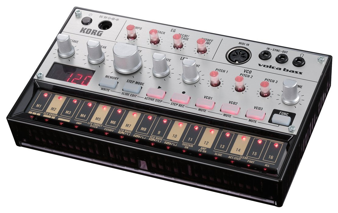 Korg Volca Bass Analogue Bass Machine Bundle With Power Supply And Austin Bazaar Polishing Cloth