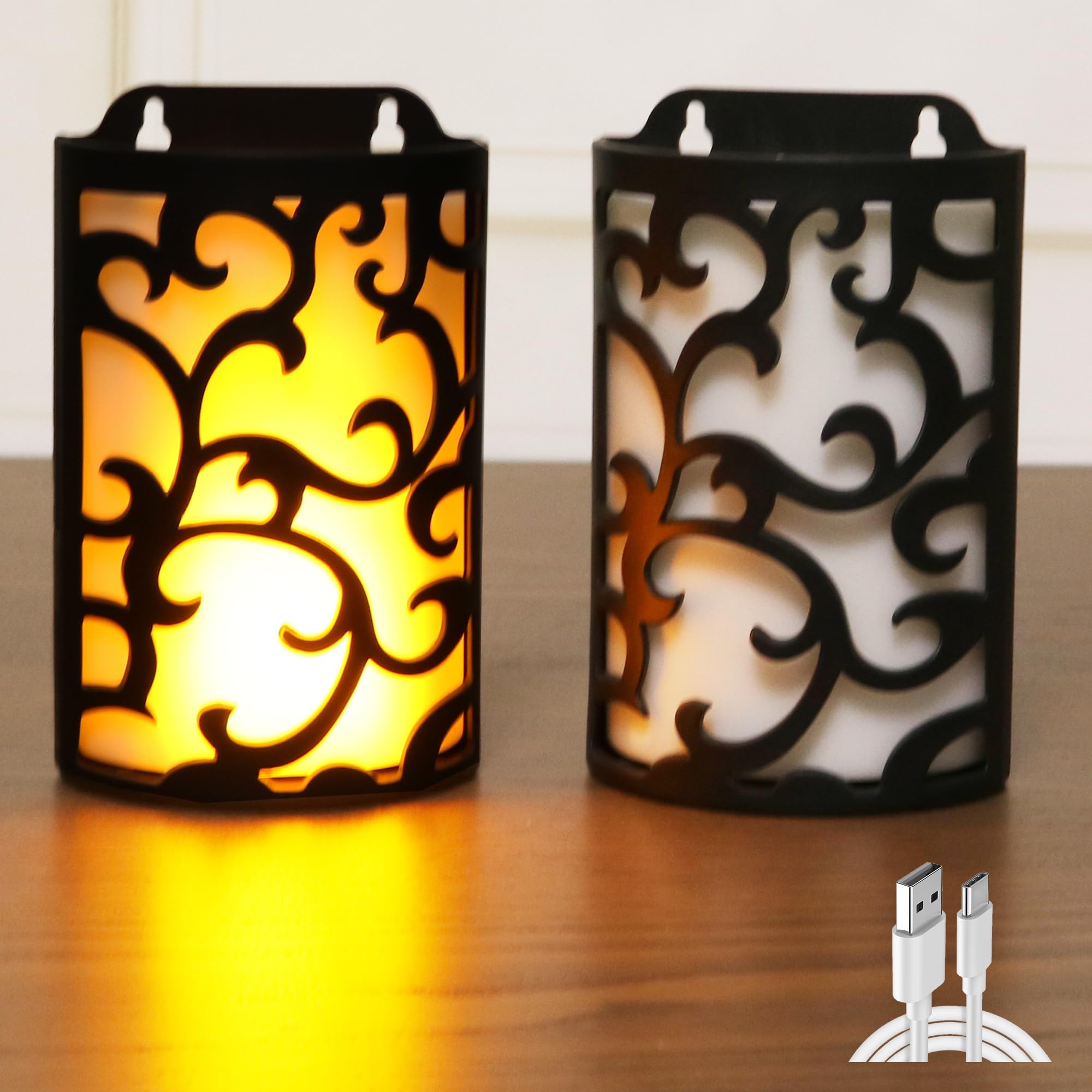 Wralwayslx 3Pack Usb Type C Rechargeable Color Changing Led Pillar Candles With Remote Control, Dia2.5, H3 4'' 5'' For Bedroom,