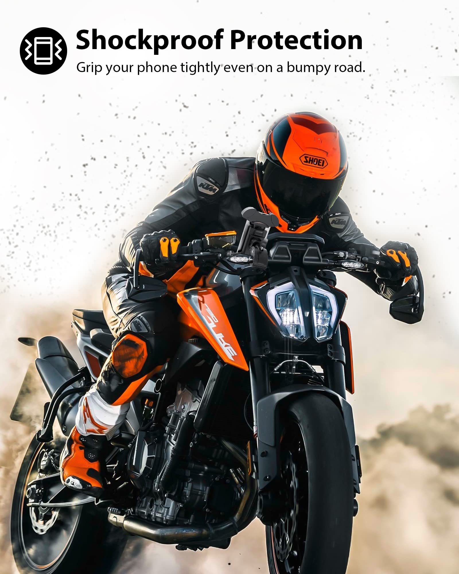 Oribox Bike Phone Mount, Motorcycle Handlebar Mount, 360    Rotation Silicone Bicycle Phone Holder,Compatible With All Phone, So