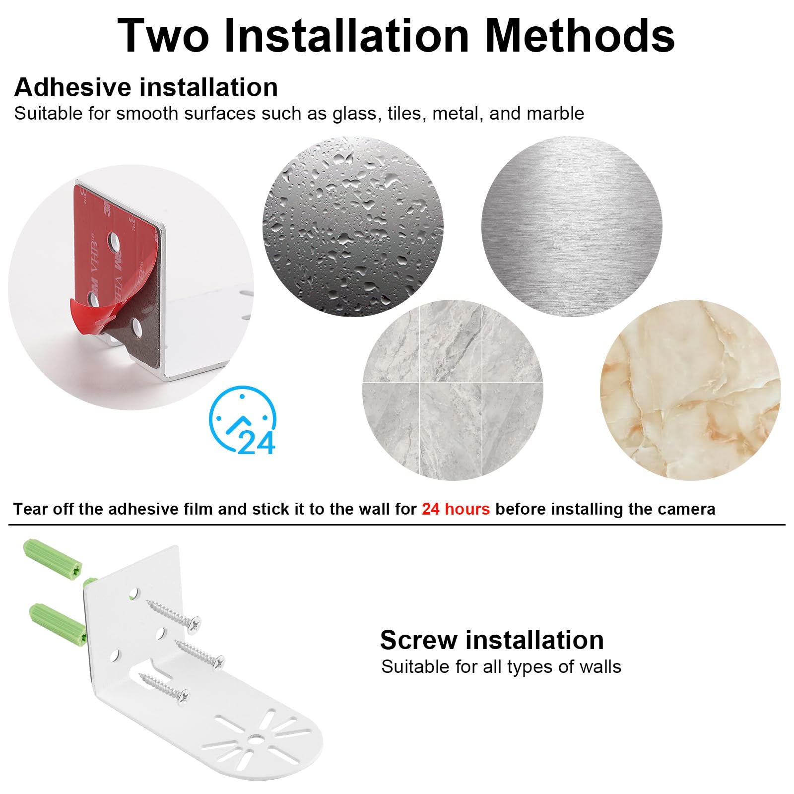 Uyodm 2Pack Adhesive Metal Wall Mount Bracket Compatible With Google Nest Cam Outdoor Or Indoor, Battery   2Nd Generation, Vhb S