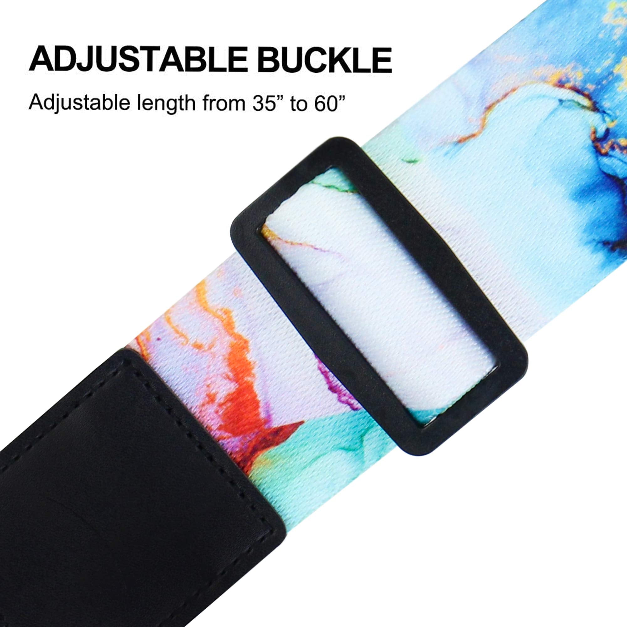 Lizimandu Adjustable Guitar Strap Includes 2 Strap Locks & 4 Matching Picks.Leather Ends Guitar Shoulder Strap Suitable For,Chri