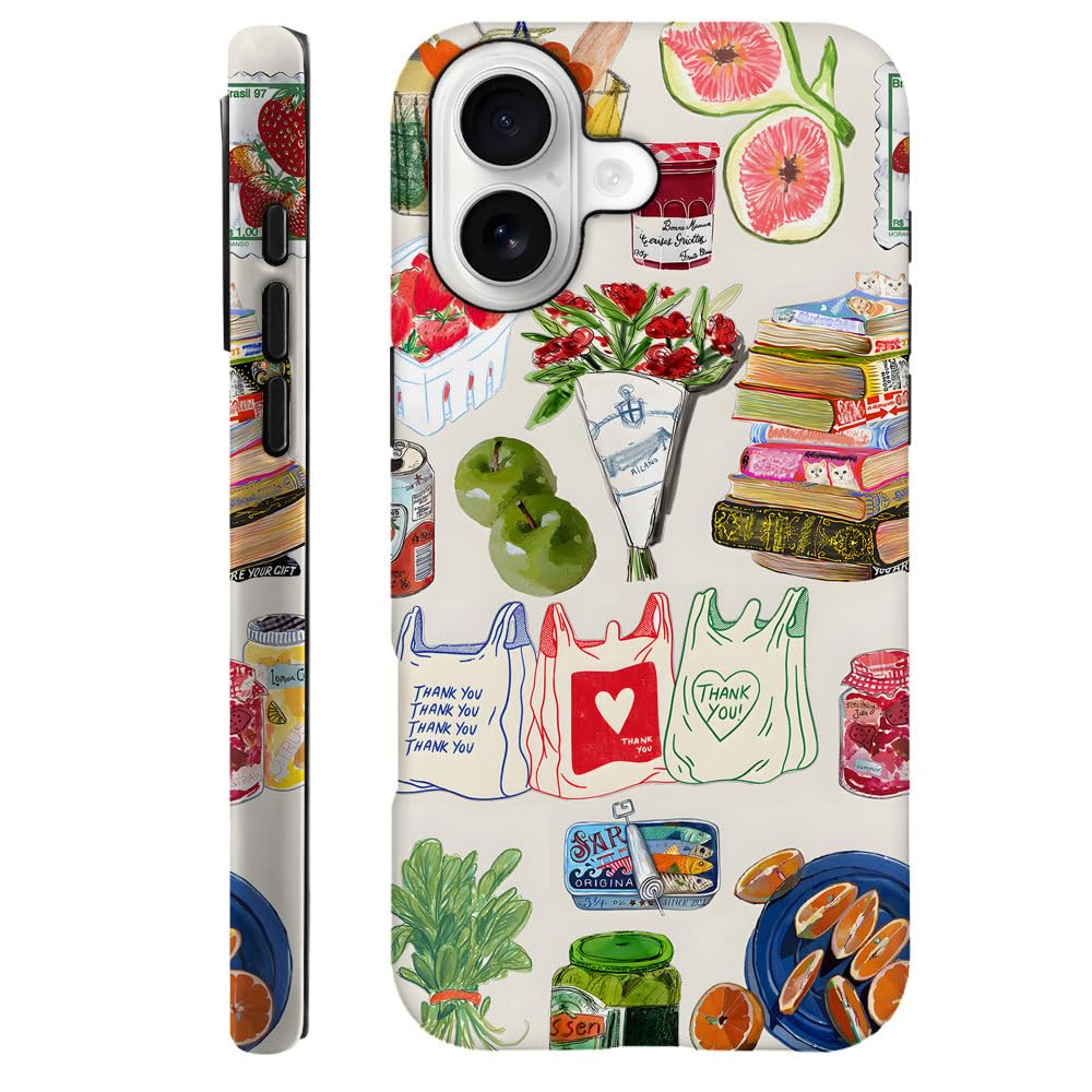 Compatible with iPhone 17,Durable & Shockproof Phone Case Cover Design - Summer Vegetable Book Collage
