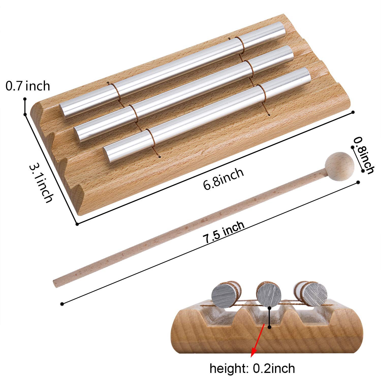 Three Tone Chime Bell For Teachers Classroom Management, Mindfulness,Mindfulness