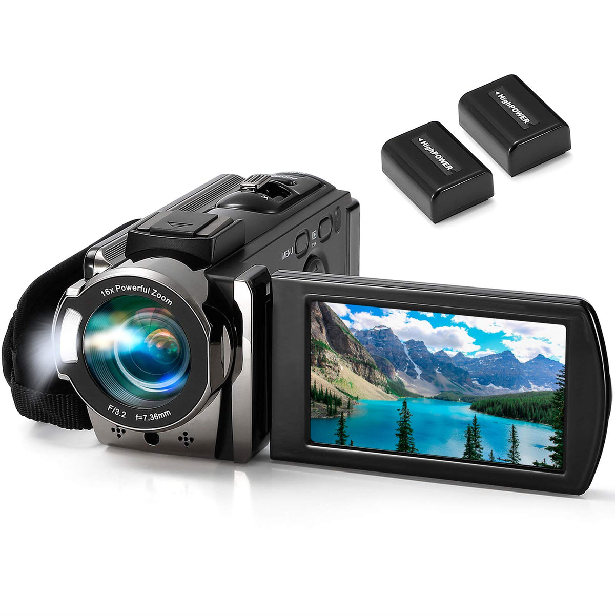 Kimire Video Camera Camcorder Digital Camera Recorder Full Hd 1080P 15Fps 24Mp 3.0 Inch 270 Degree Rotation Lcd 16X Digital Zoom