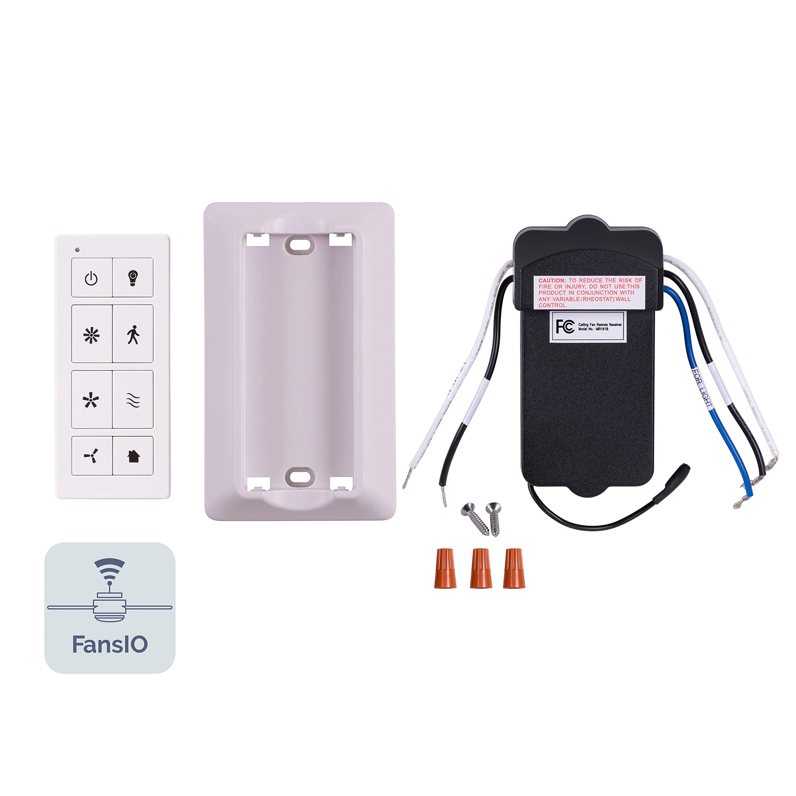 Prominence Home Smart Universal Ceiling Fan Remote Control Kit With Receiver, Wall Dock And Batteries, For Downrod Ceiling Fans