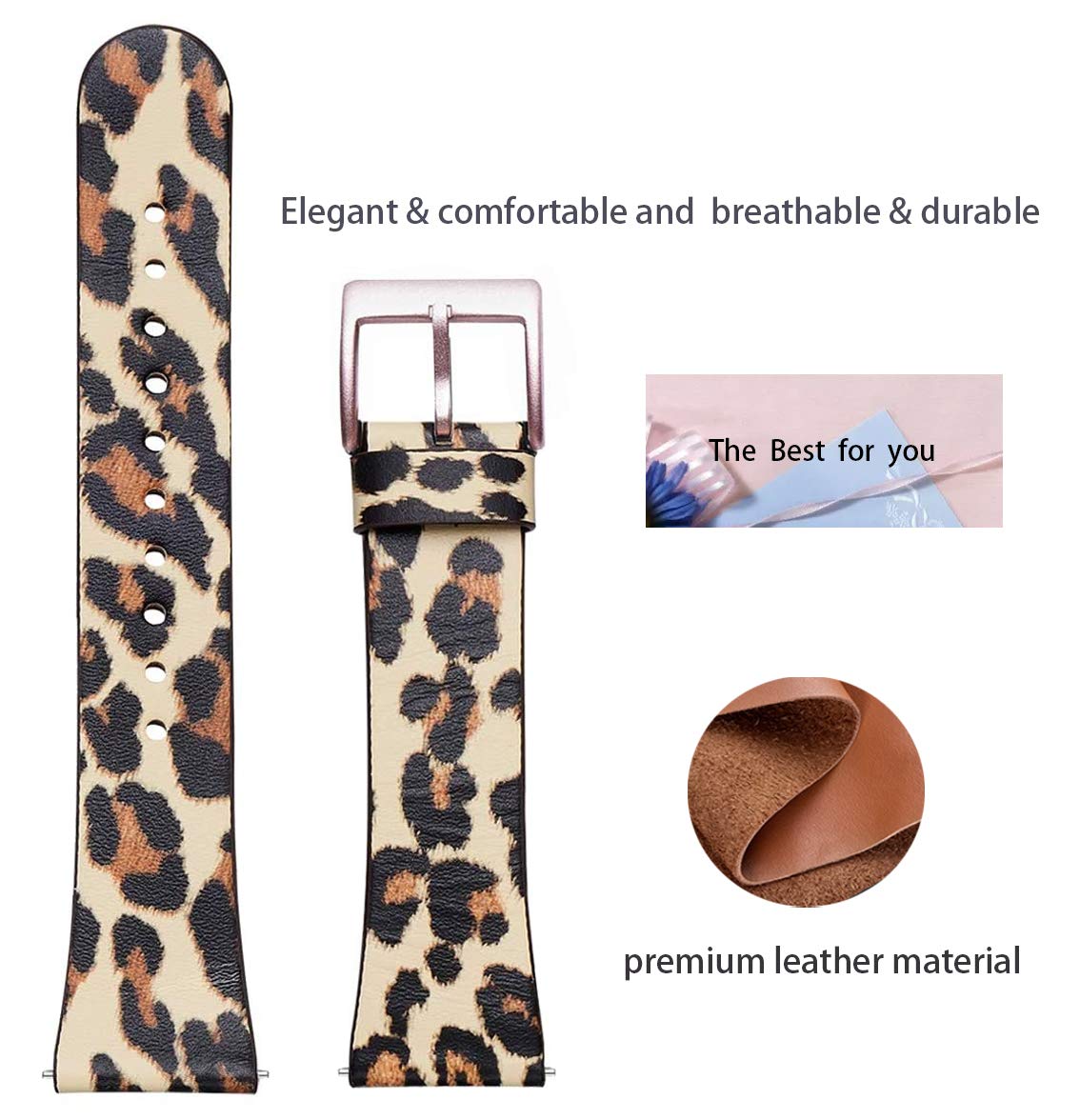 Wfeagl For Fitbit Versa Bands, Top Grain Leather Band Replacement Strap For Fitbit Versa/Versa 2 /Versa Lite/Versa Se Fitness Sm