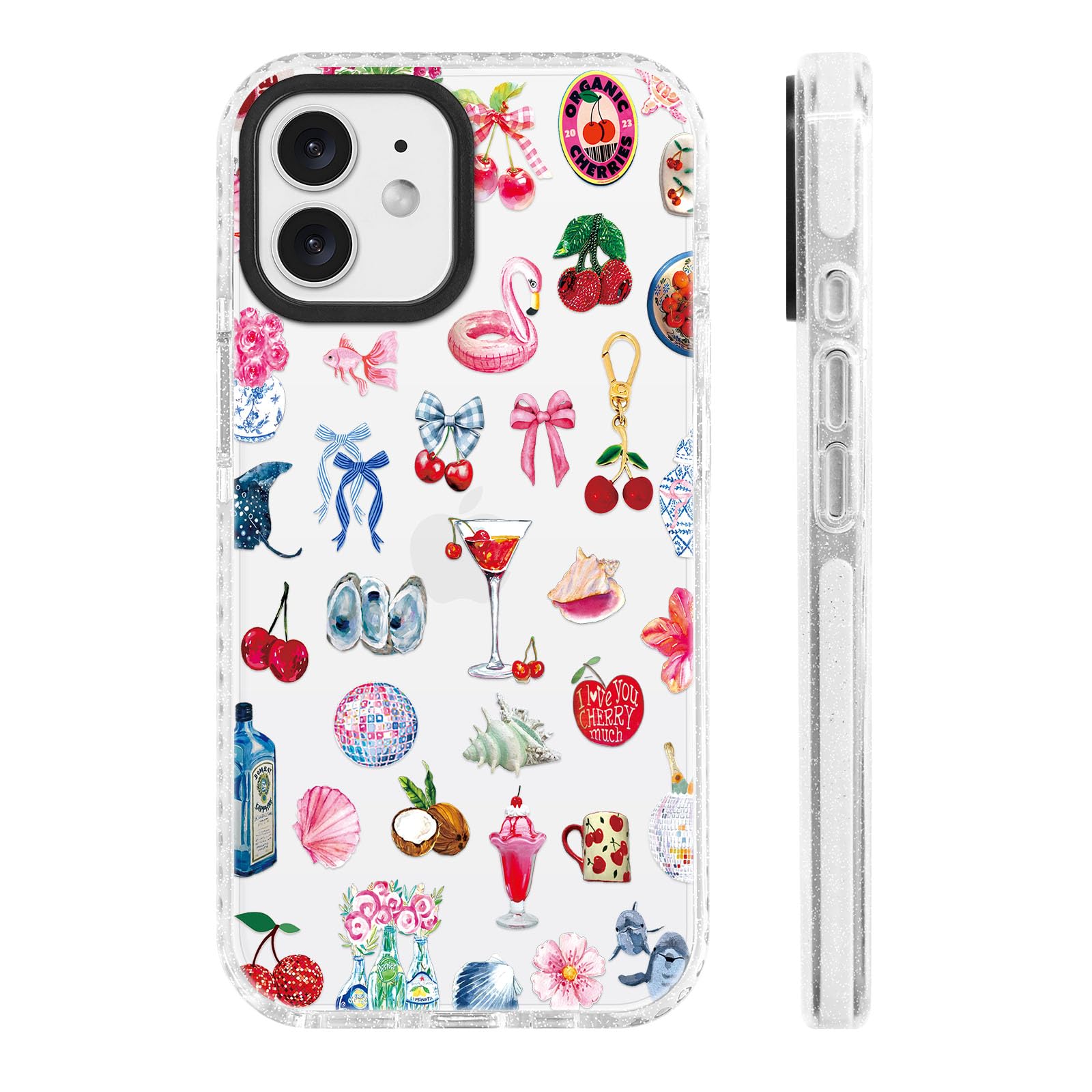 ChiCs-Flaura for iPhone 12 & iPhone 12 Pro Case [Military-Grade Drop Protection/Charming Soft TPU Protective/Camera Protection/f