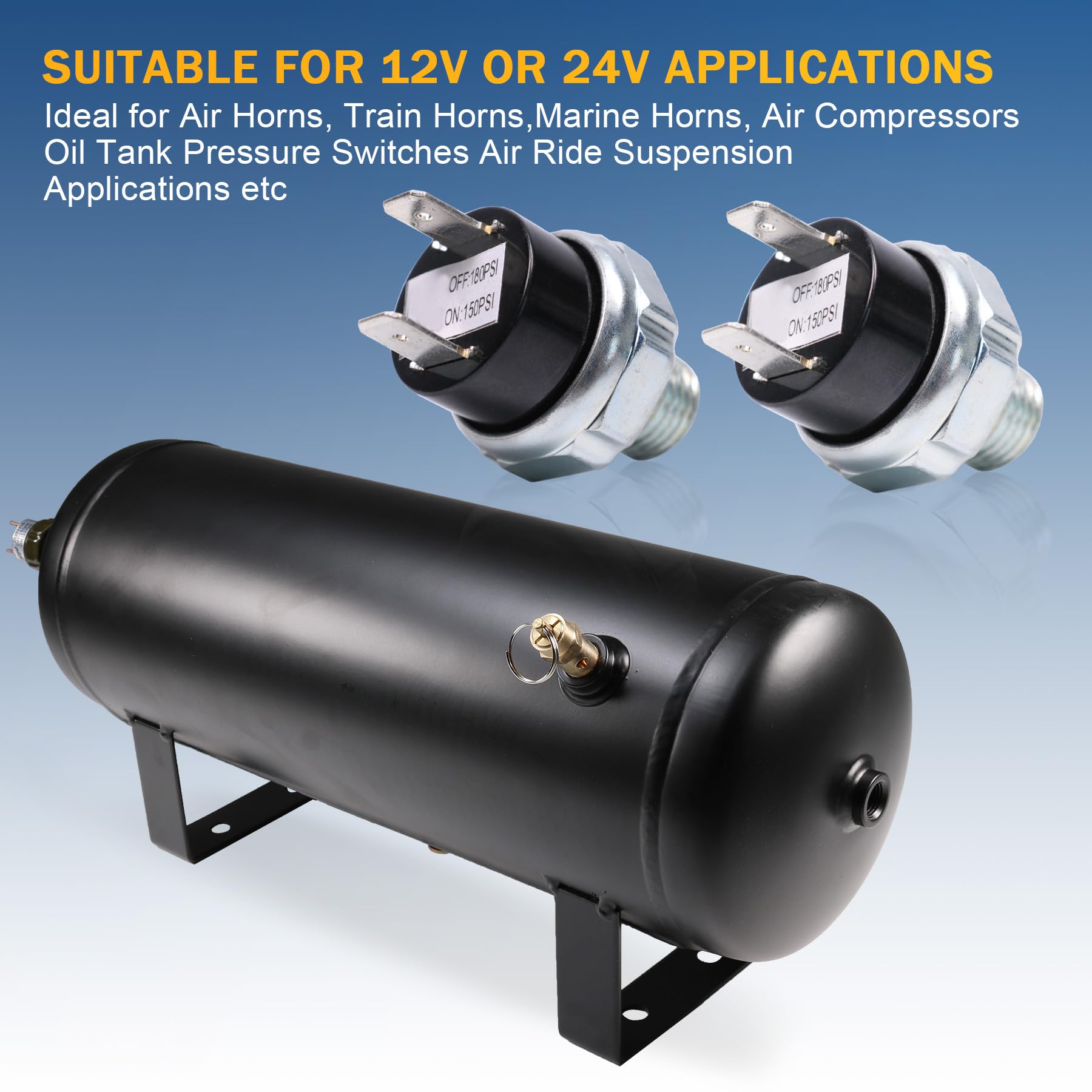 150 180 Psi Air Pressure Switch 150 180Psi 1/4 Inch Tank Mount Thread 1/4'' Npt 12V/24V Dc Air Compressor Tank Pressure Control