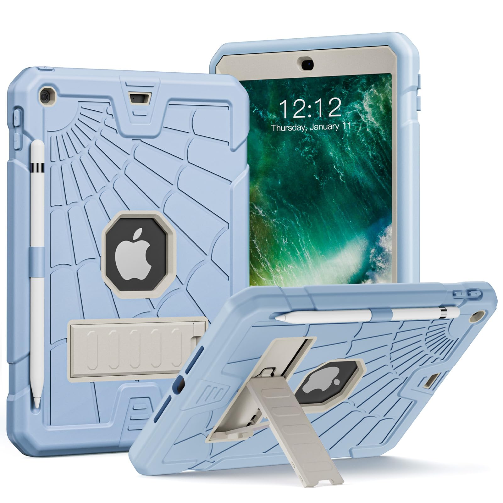 Sibeitu Ipad 9.7 Inch Case For Kids | Ipad 6Th Generation Cases With Stand | Ipad 5Th Generation Case W/Pencil Holder 2018/2017