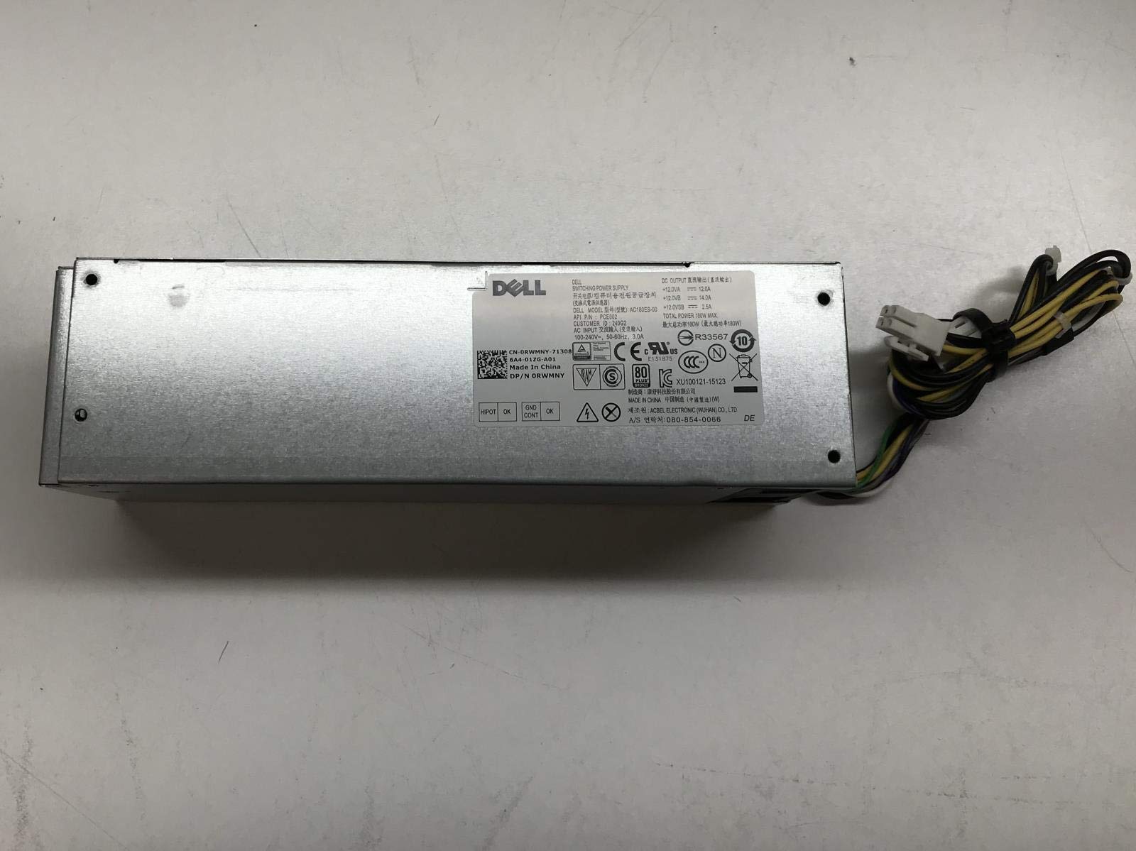 Dell 180W SFF Power Supply RWMNY 5XV5K WYX72 9XD51 4R1KT 3040 5040 7040 GCY55 D3YCN J1J77 D6K0V 9XD51