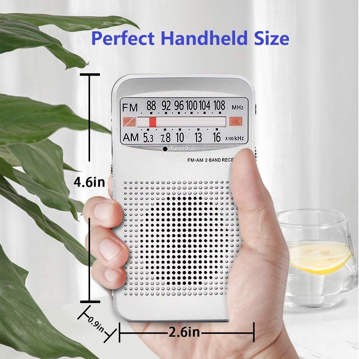 Am Fm Portable Pocket Radio, Compact Transistor Radios   Best Reception, Loud Speaker, Earphone Jack, Long Lasting, 2 Aa Battery