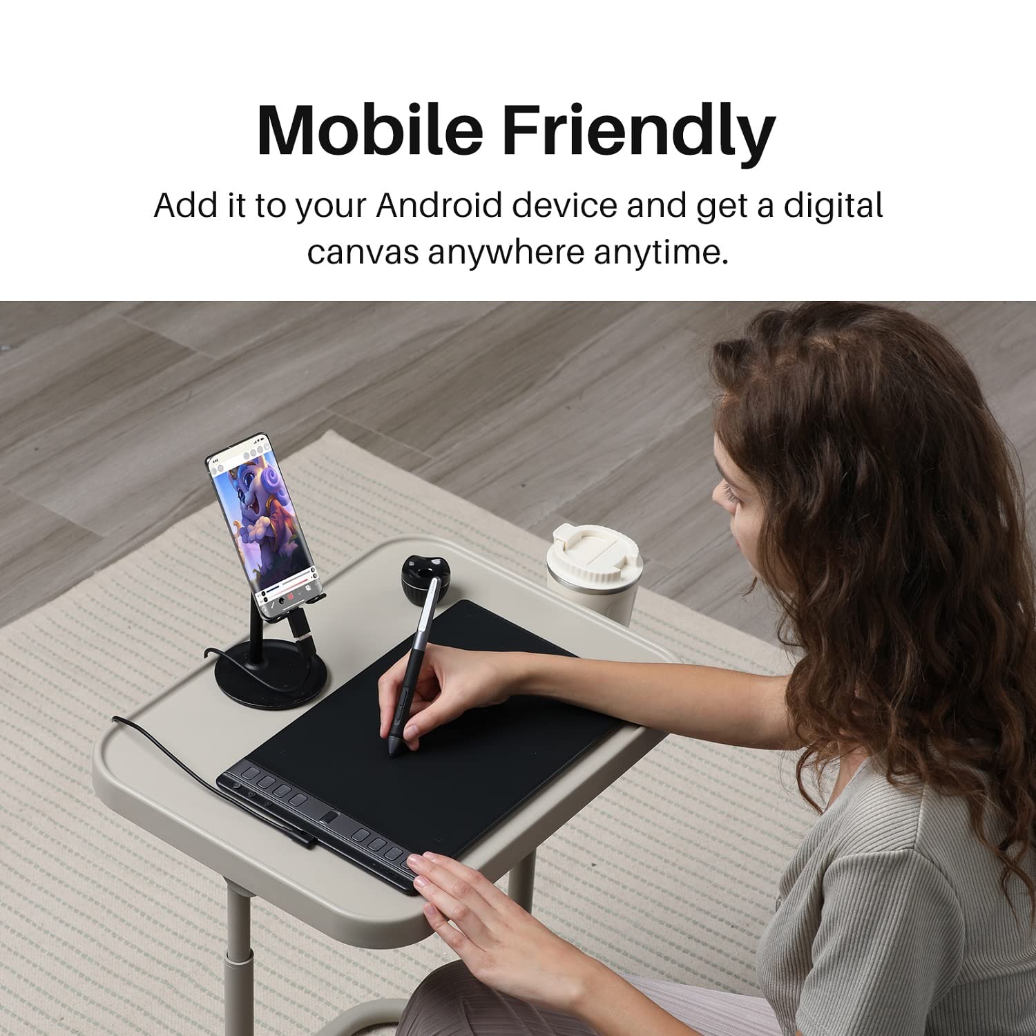 2023 Huion Inspiroy 2 Large Drawing Tablet, 10X6Inch Art Tablet With Scroll Wheel 3-Set 8 Customized Keys Battery-Free Stylus, G