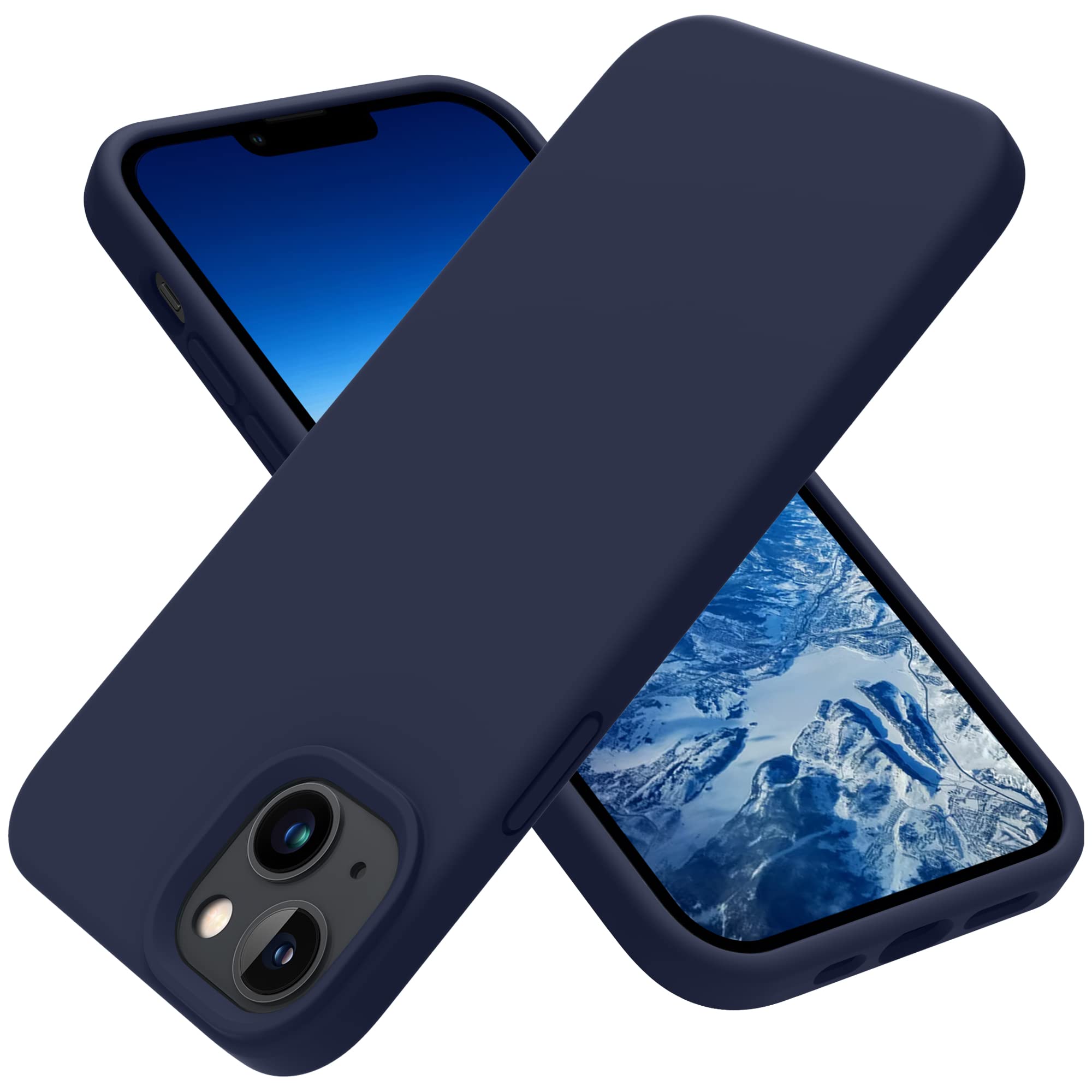Otofly Designed For Iphone 14 Case, Silicone Shockproof Slim Thin Phone Case For Iphone 14 6.1 Inch (Midnight Blue)
