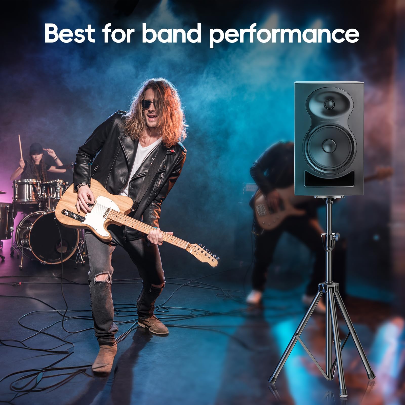 Emart Pa Speaker Stands Pair, Adjustable Height Professional Heavy Duty Dj Tripod With Mounting Bracket And Carrying Bag, Extend From 38 To 71 Inches   Supports 132 Lbs