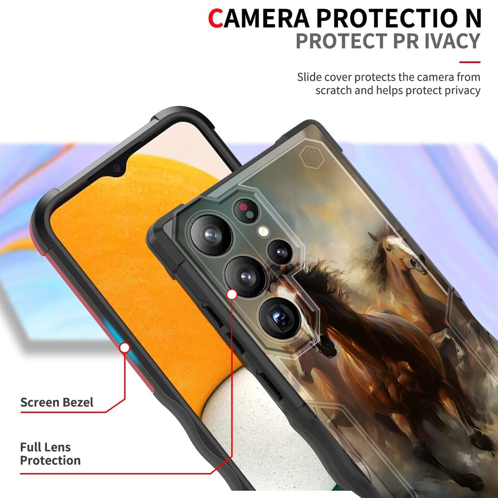 Efgwsder For Galaxy S24 Ultra Case,[Dual Layer][10 Ft Military Grade Drop Protection] [Non-Slip] Heavy Duty Shockproof Case For