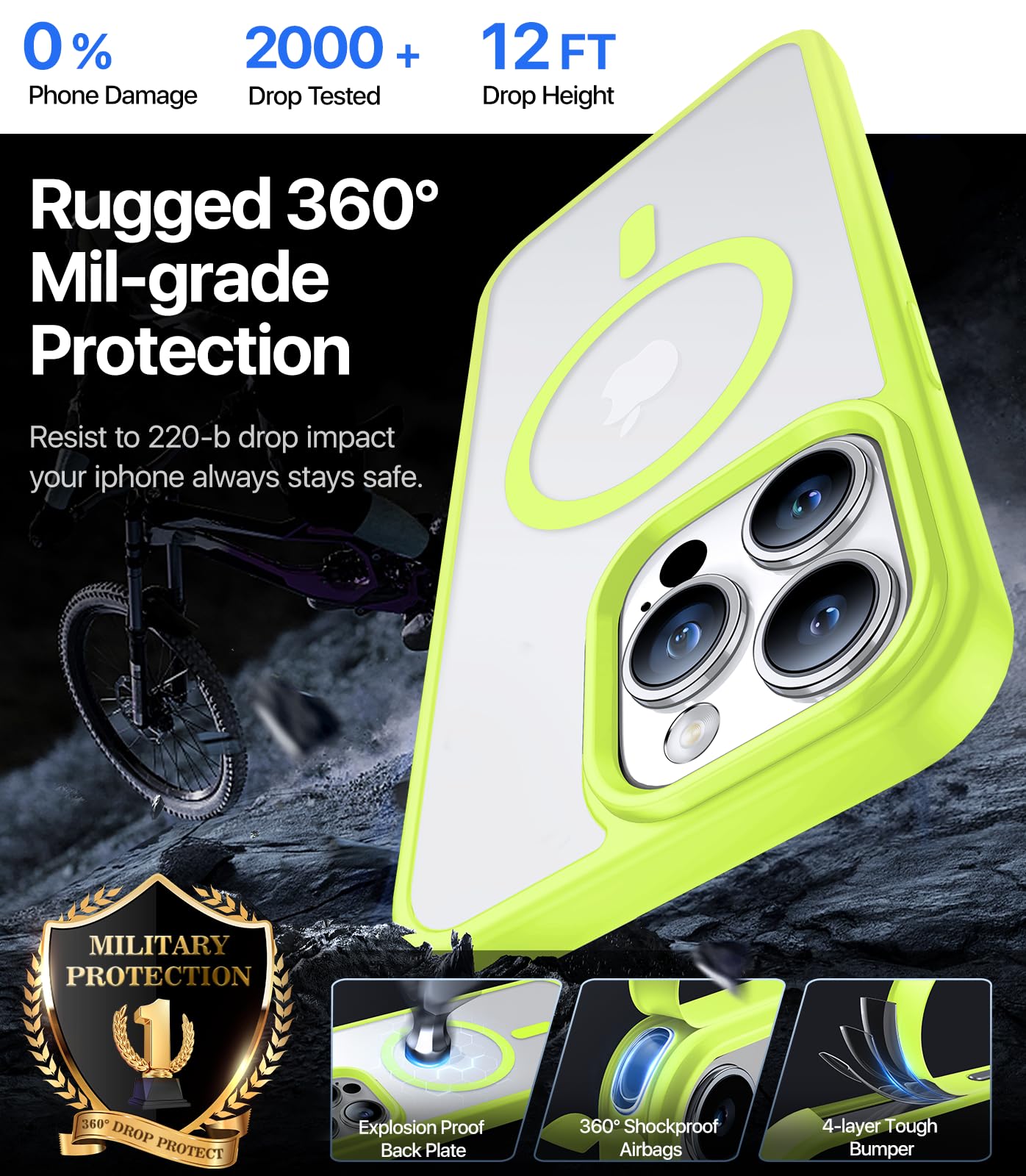 Shiiuou Strong Magnetic For Iphone 16 Pro Case,Skin Friendly[Compatible With Magsafe] [Military Grade Test Protection] Shockproo