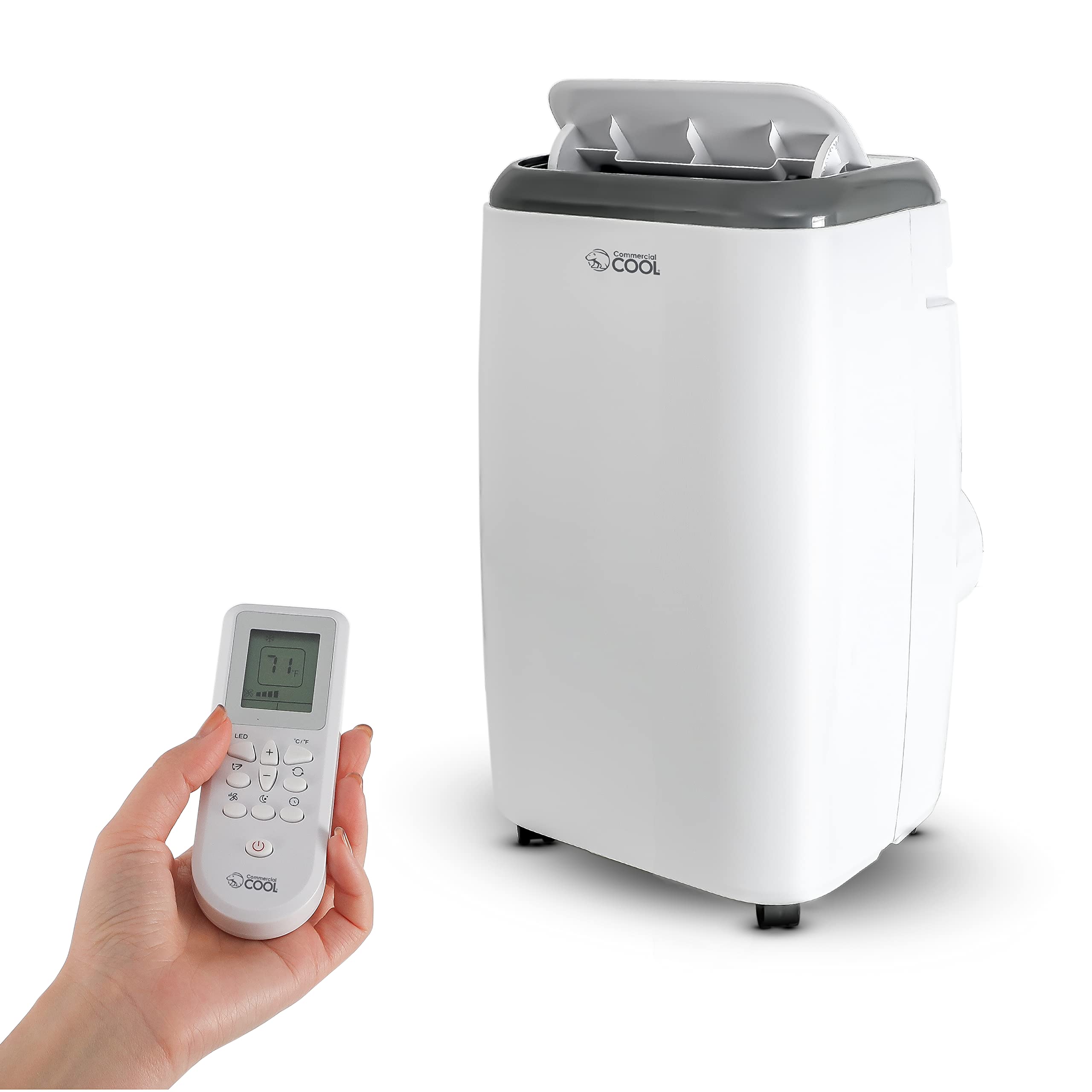 Commercial Cool Cpt10Hwb Portable Air Conditioner With Remote Control, 14000 Btu+Heat, White
