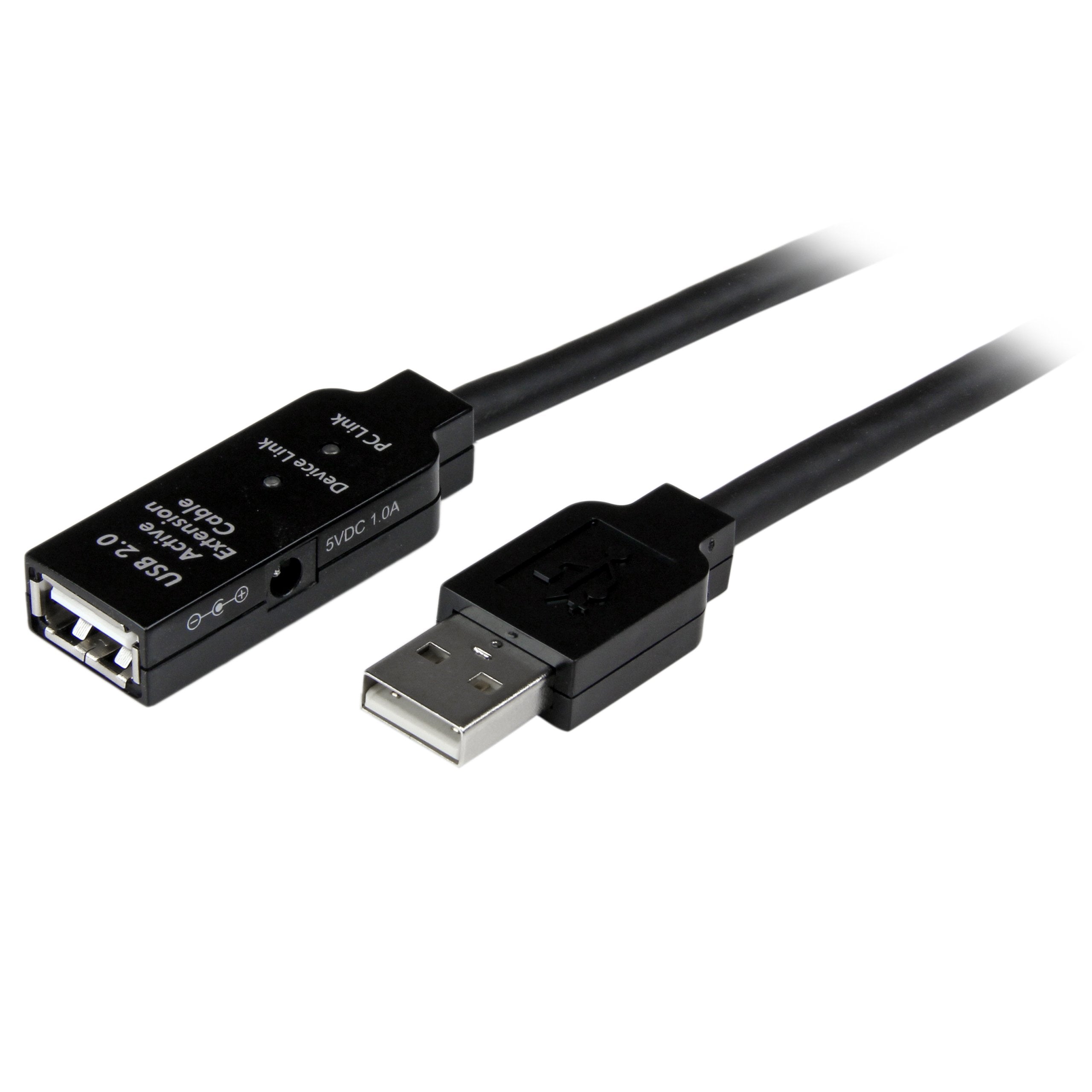 StarTech.com 15m USB 2.0 Active Extension Cable - M/F - 15 meter USB 2.0 Repeater Cable Cord - USB A Male to USB A Female - 15 m