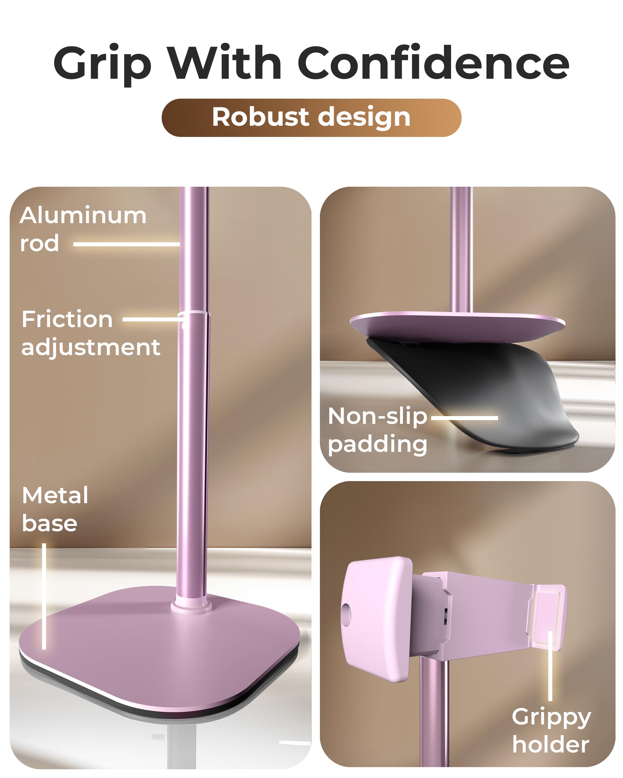 Cooper Chat Stand, Height Adjustable Cell Phone Stand For Desk | Rotating, Tilting Cell Phone Holder For Desk With 9-14 Eye-Leve