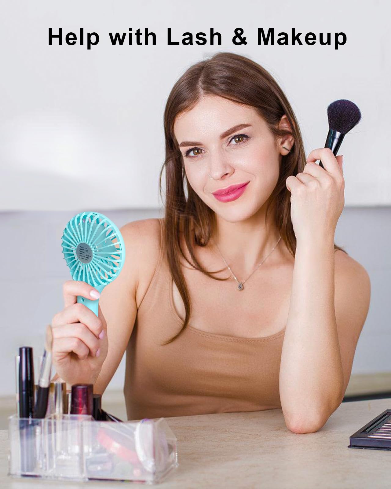 Tripole 2 Pack Handheld Fans Blue Mini Portable Fans, Rechargeable Battery Operated Small Fan For Outdoor Travel Kids Trip, Cute