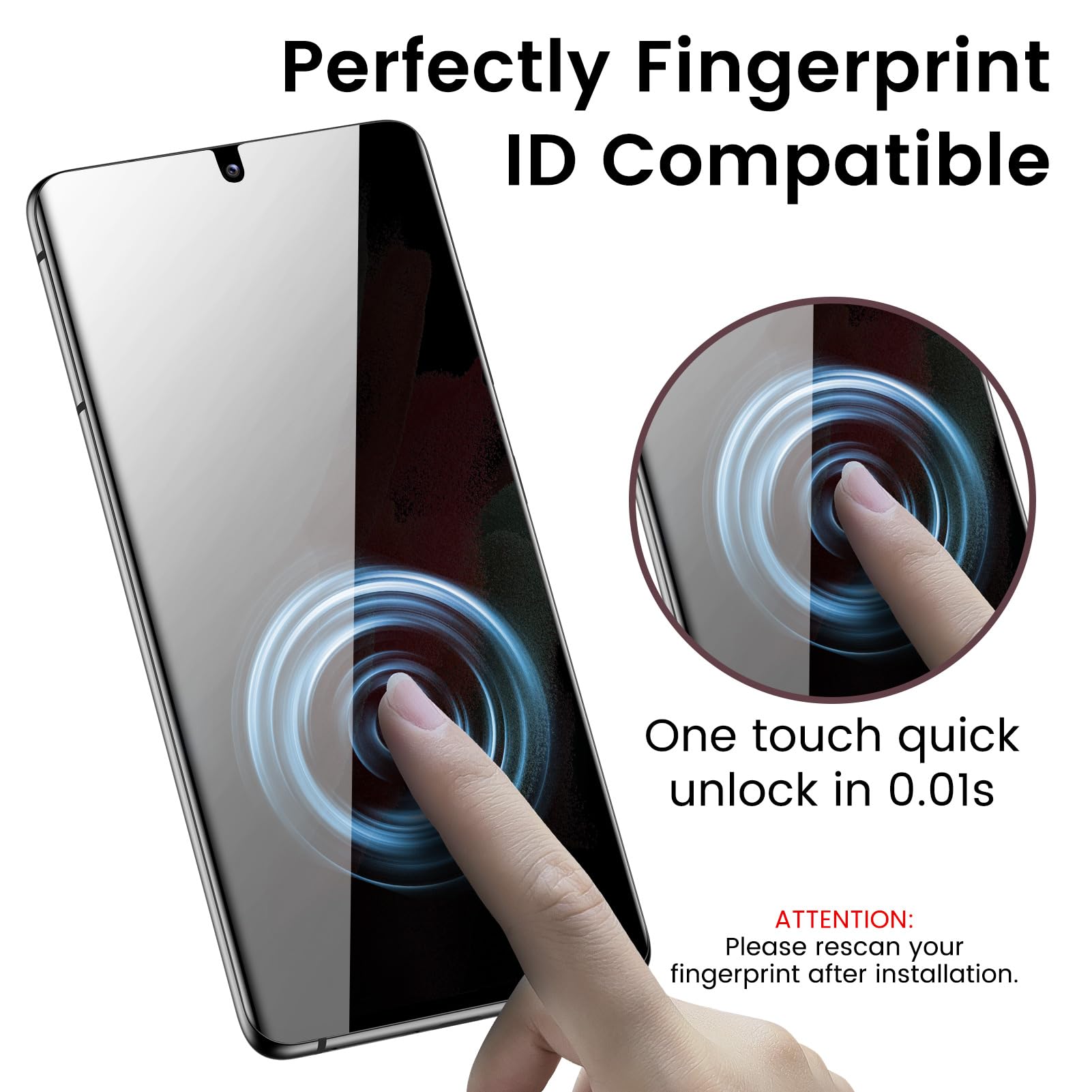 Mohave 2 Pack [Auto Alignment/Dust Removal] Privacy Screen Protector For Samsung Galaxy S21 Ultra 5G 6.8?, 3D Curved Anti Spy Pr