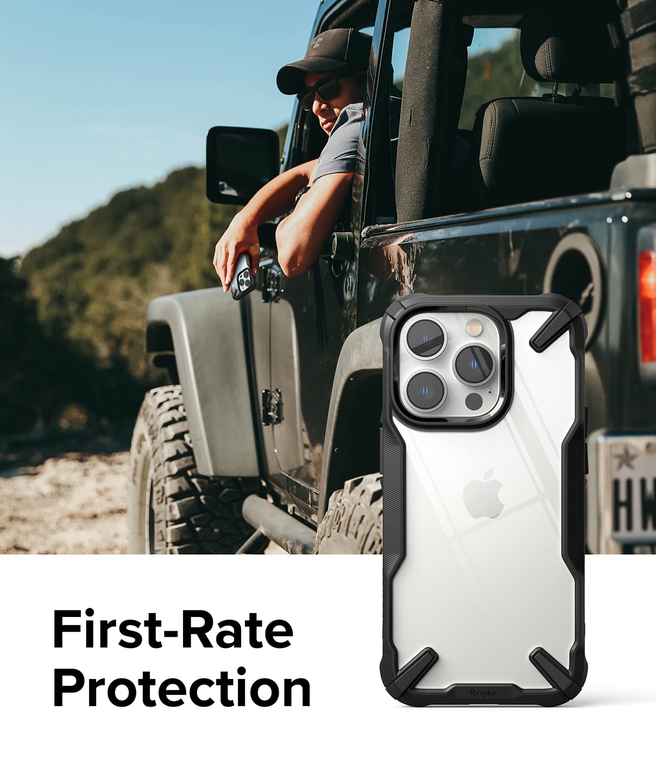 Ringke Fusion X [Anti Scratch Dual Coating] Compatible With Iphone 14 Pro Max Case 6.7 Inches, Augmented Bumper Clear Hard Back