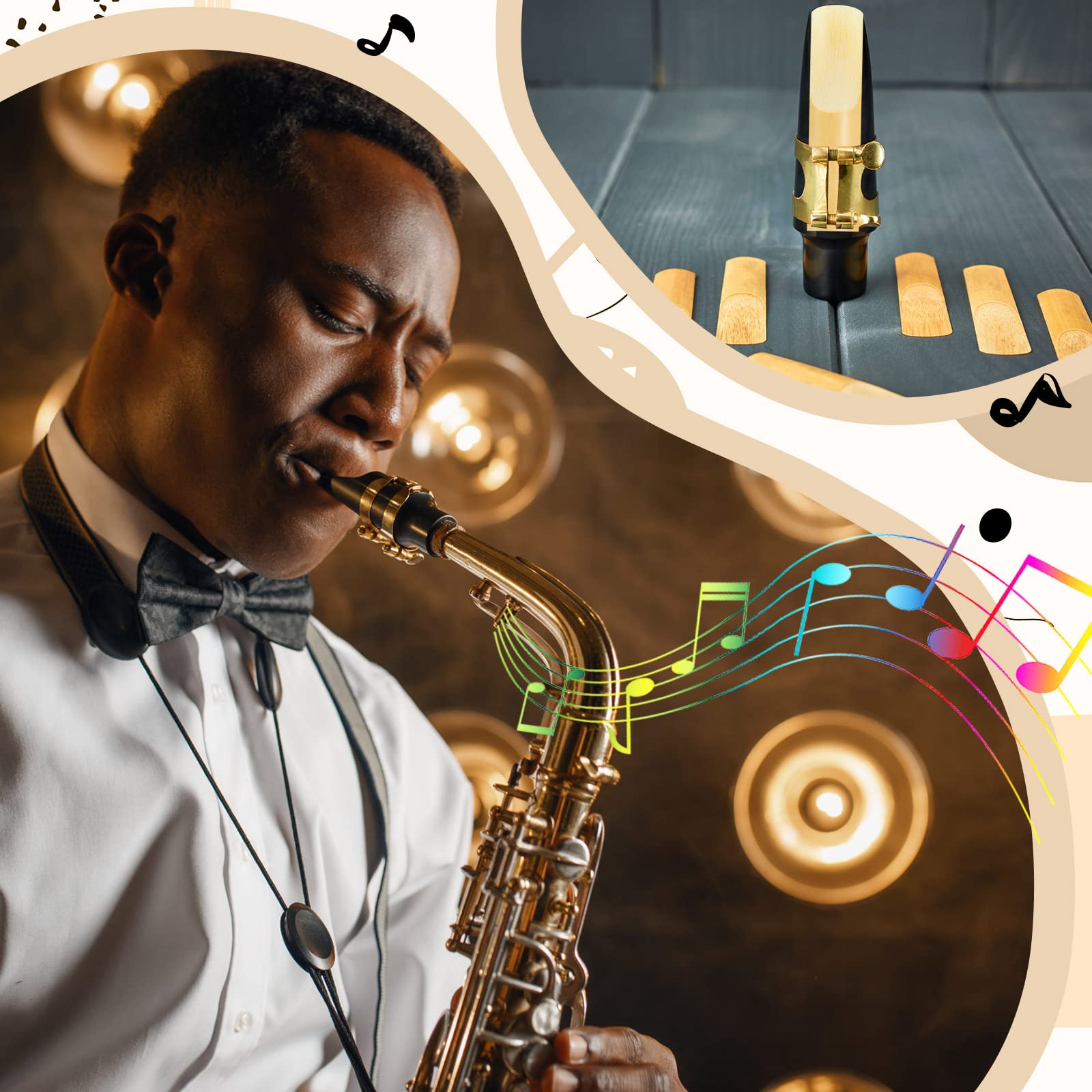 50 Pcs Alto Saxophone Reeds Sax Reeds Size 2.5, Strength 2 1/2 Clarinet Bamboo Reeds With Protective Cover For Soprano Alto Wood