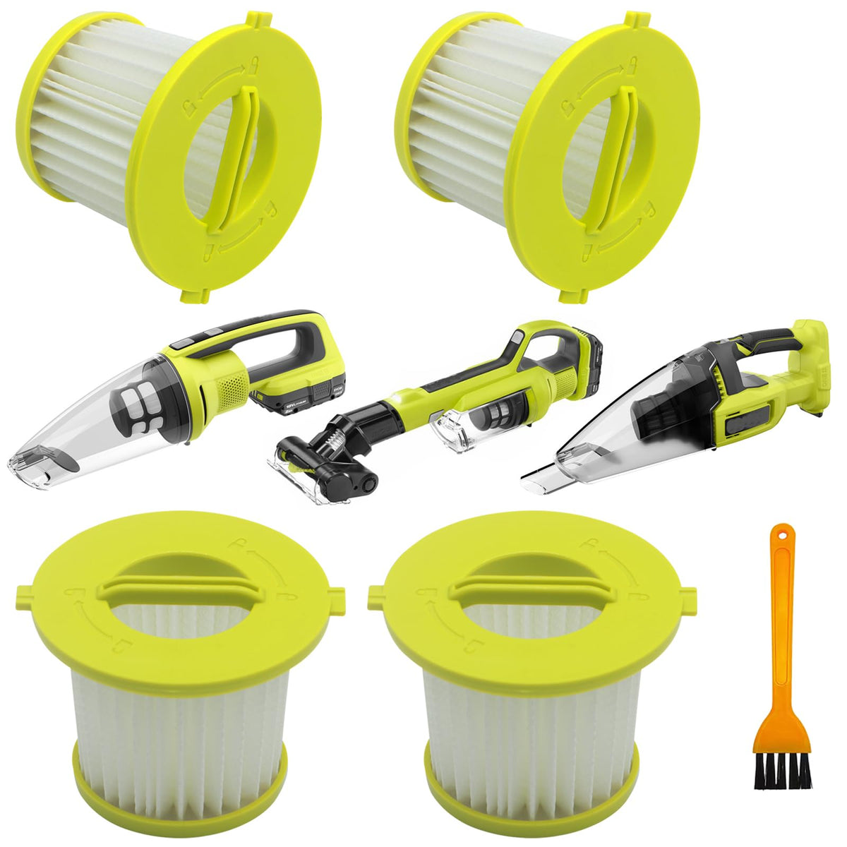 4 Pack Hepa Filters Fit Ryobi 18V One+ Hand Vacuum Cleaners Pcl704 Series, Pcl705 Series, Pcl700 Series, Also Fit Hart 20 Volt H