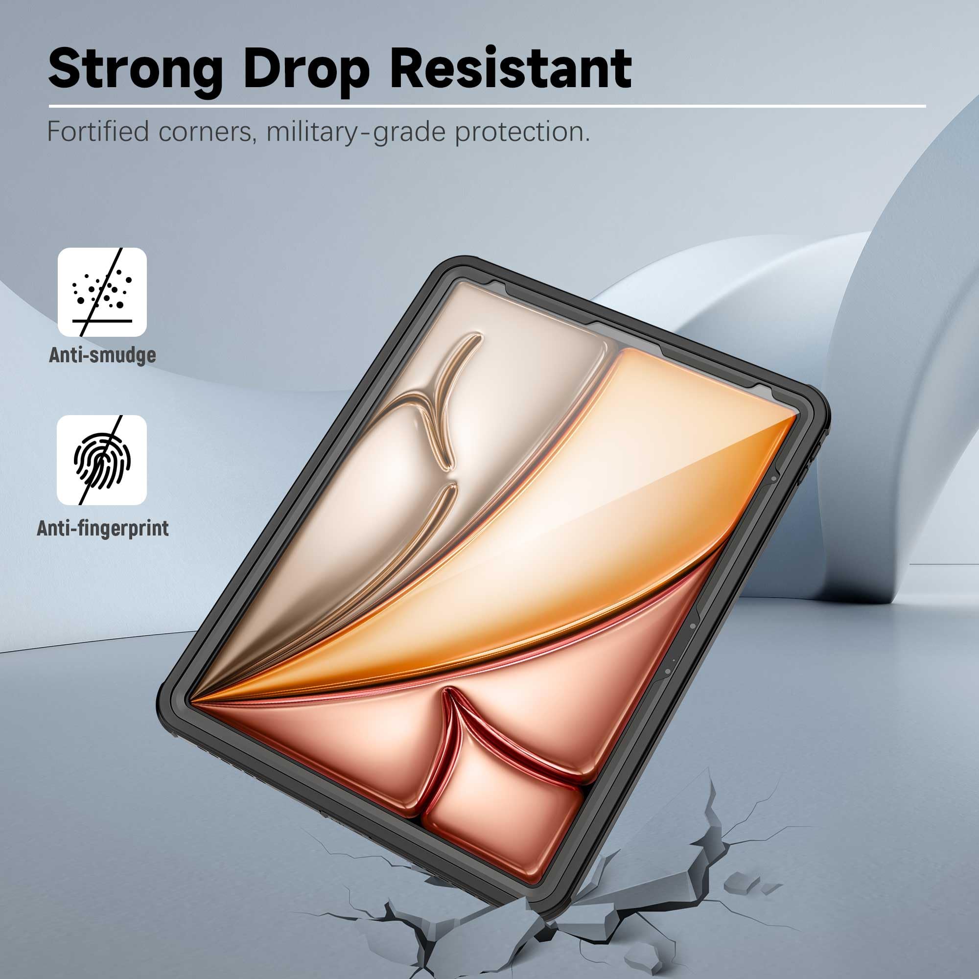 Waterproof Case For Ipad Air 13 Inch Case M2 2024,Built In Screen Protector/Kickstand/Full Body Shockproof Protective Cover Hand