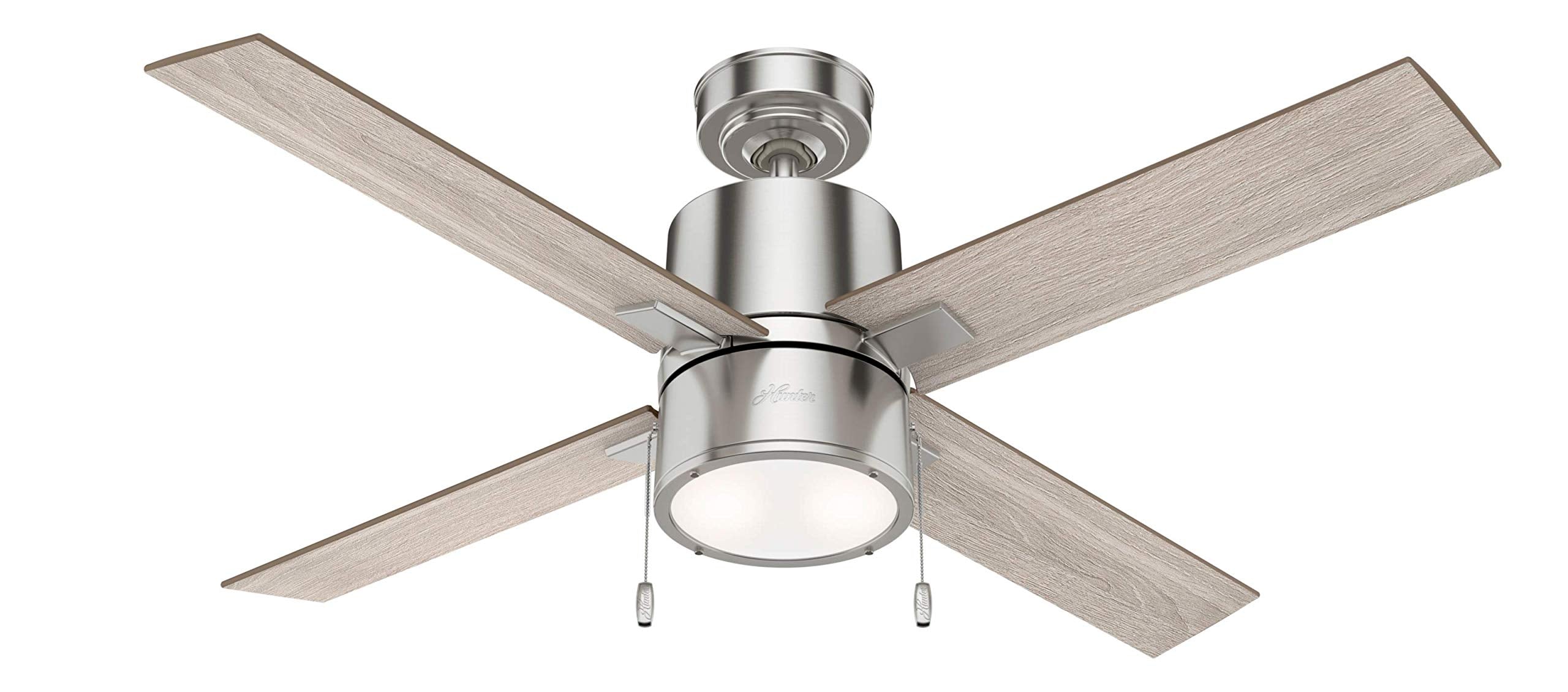 Hunter 52 inch Indoor Ceiling Fan with LED Light - Ceiling Fan with Pull Chain, For Bedroom, Living Room, or Kitchen, Standard M
