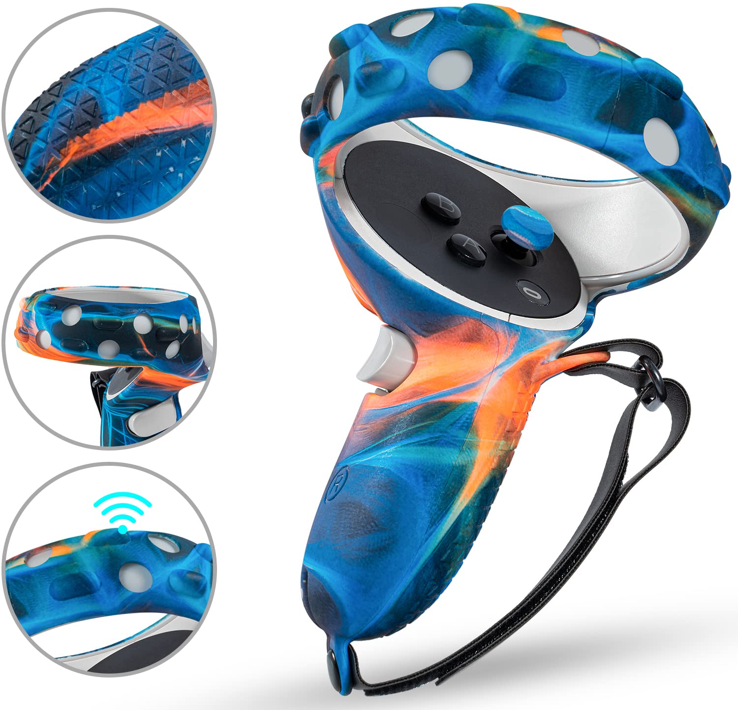 Compatible With Oculus Quest 2 Accessories, Silicone Face Cover, Vr Shell Cover,Touch Controller Grip Cover,Protective Lens Cove