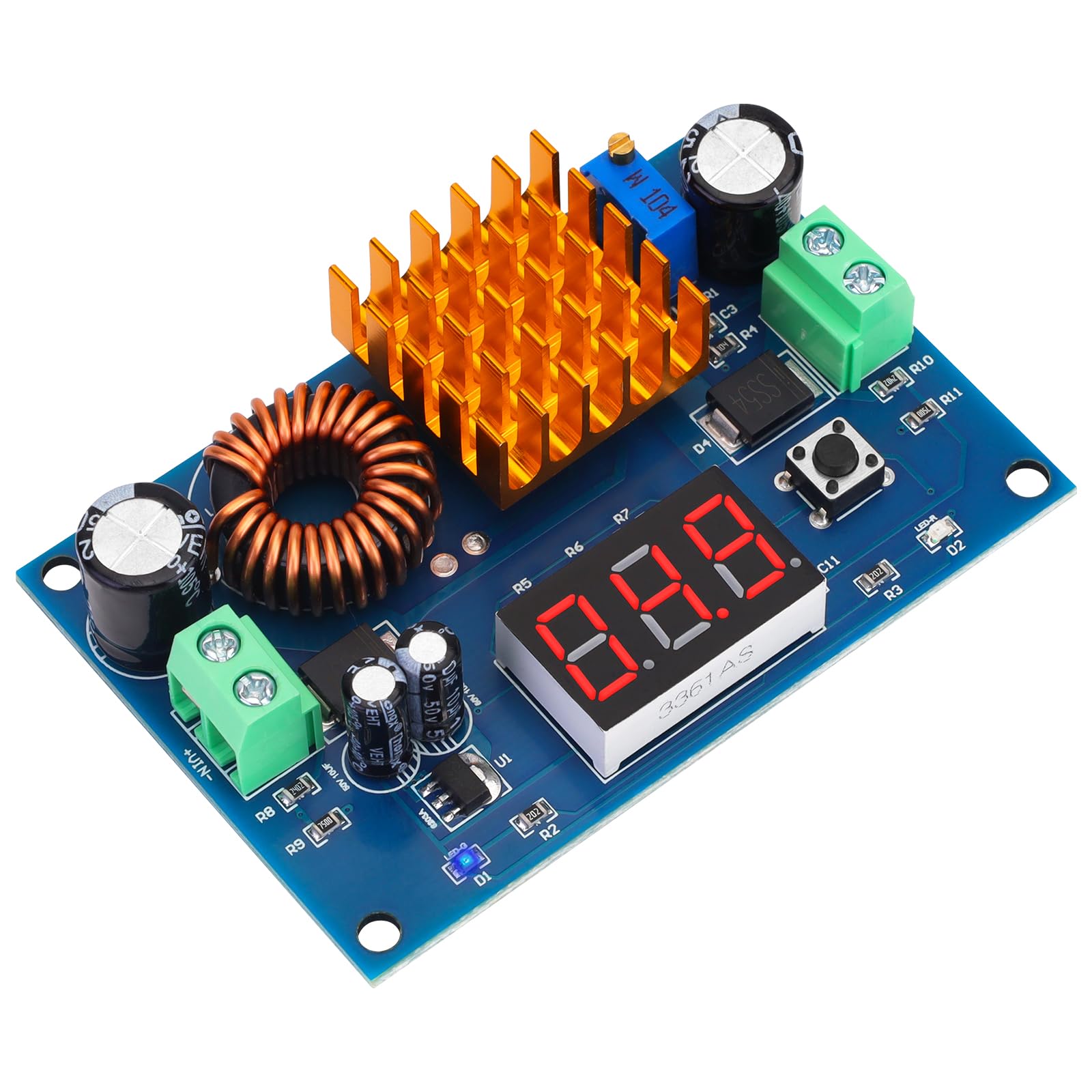Makerfocus Dc To Dc Boost Converter, 4 35V Input To 5 45V Output Adjustable Step Up Voltage Module For Stable Power Supply, Sola
