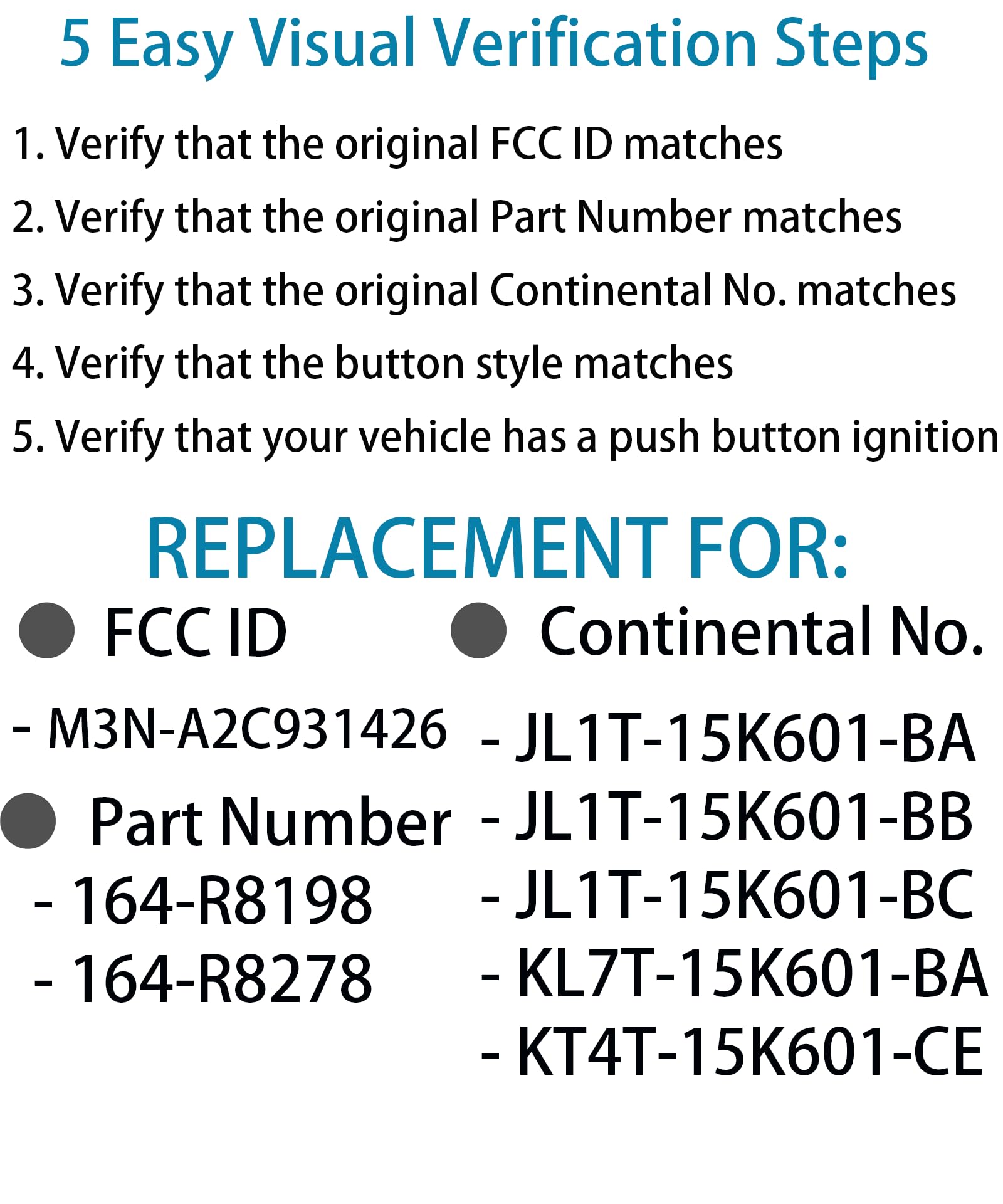 Smart Key For Ford Suv, Alliskeys Proximity Remote Control Key Fob Replacement For Ford Suv 2018-2020, Lincoln Corsair Nautilus