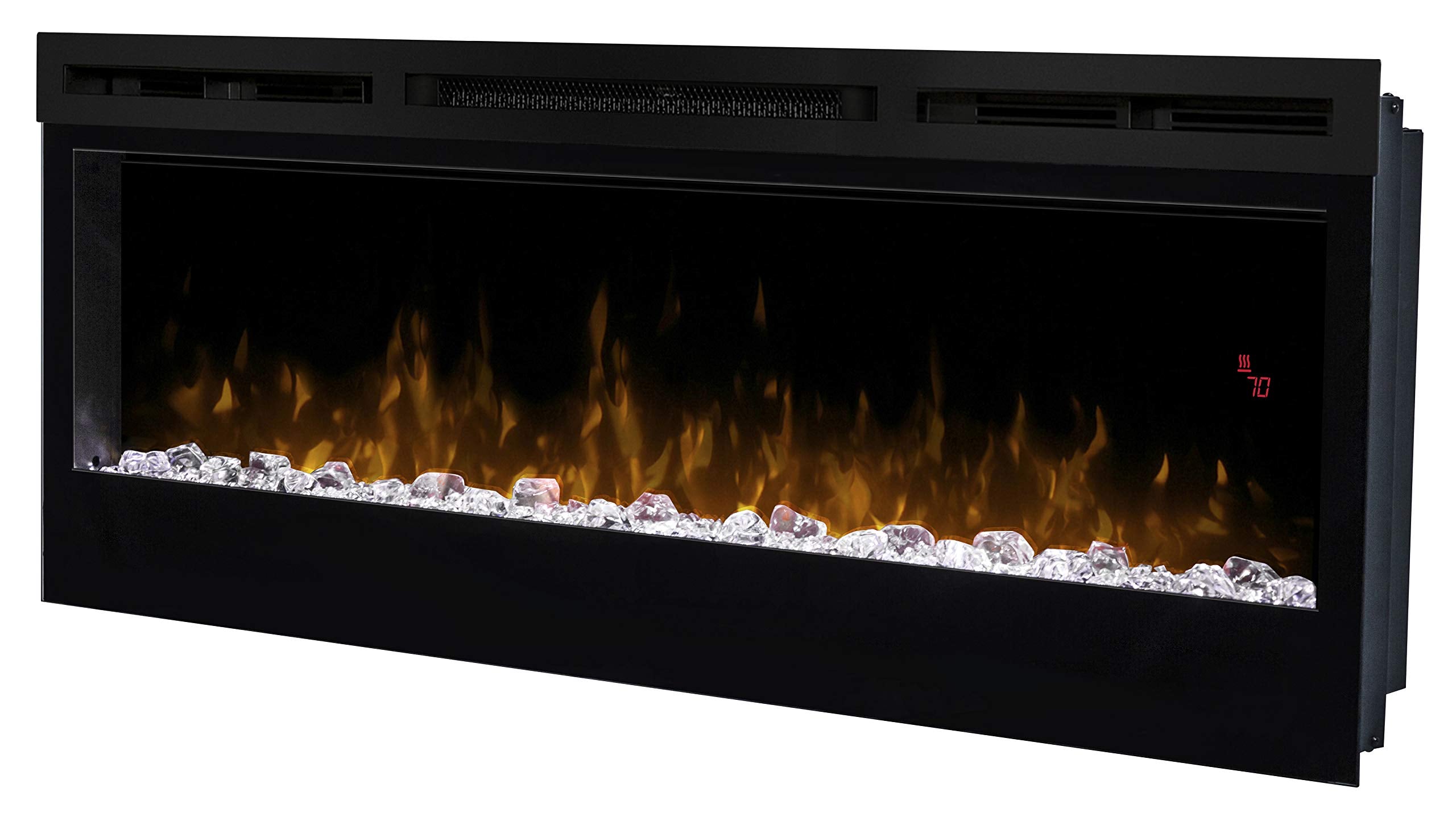 Dimplex Prism Wall Mounted Linear Electric Fireplace, 50 Inch, Black, 1230W - Premium Fireplace Heater with Acrylic Ember Bed, L