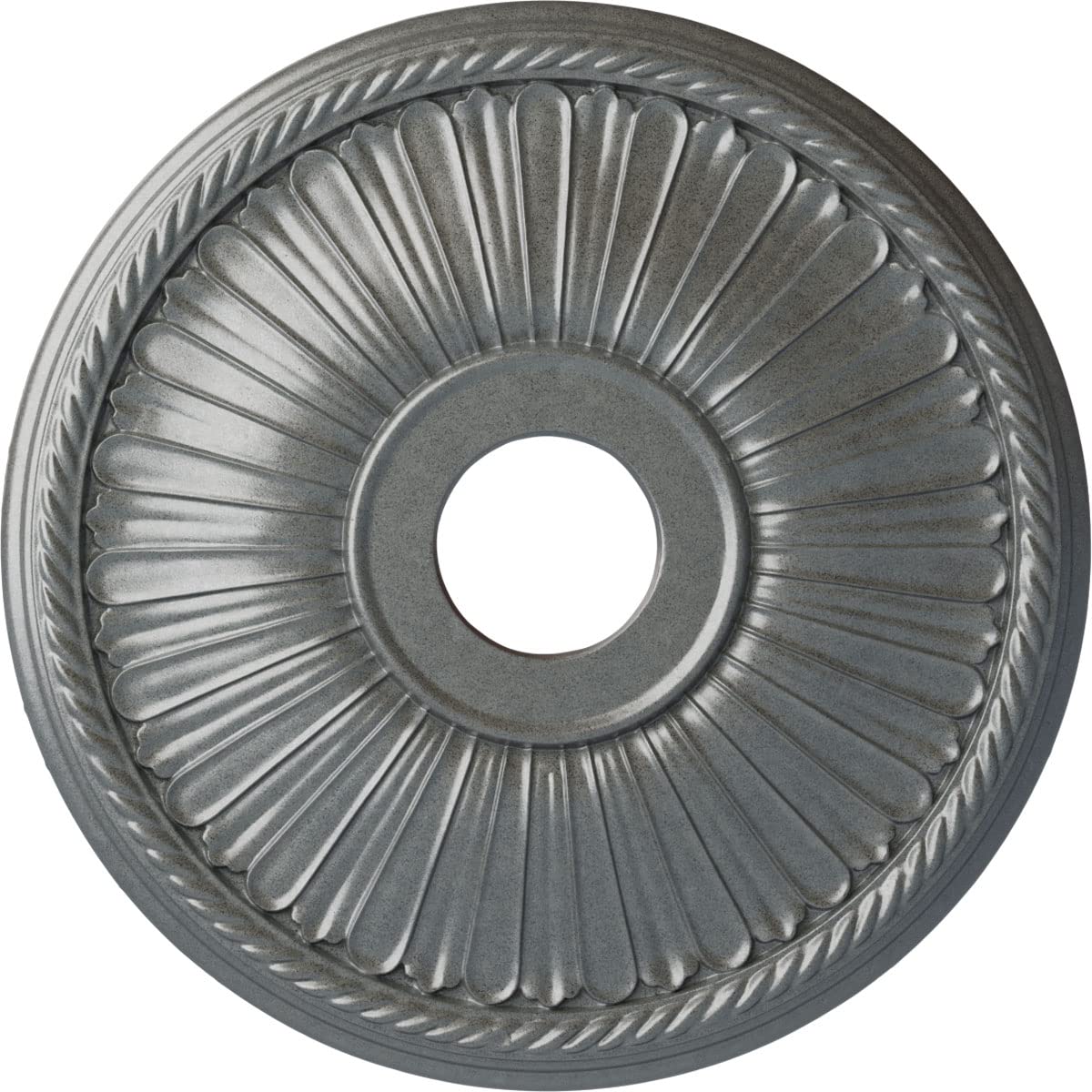 Ekena Millwork Cm20Be1Pls Berkshire Ceiling Medallion, 20 1/8''Od X 3 7/8''Id X 1 7/8''P, Hand Painted Platinum