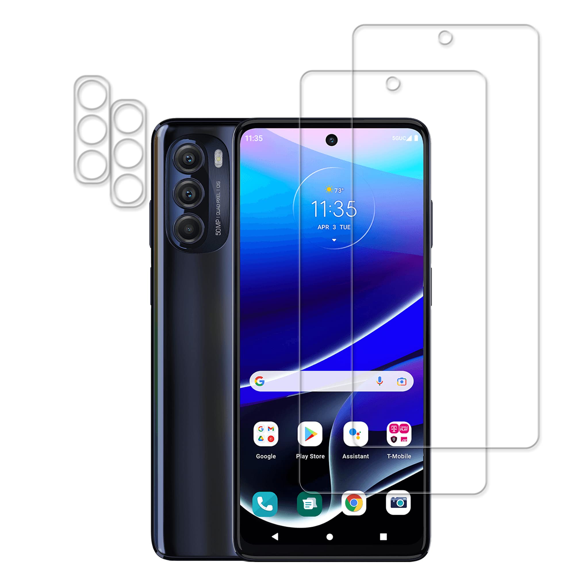 Hkkais Designed For Motorola Moto G Stylus 5G 2022 Tempered Glass Screen Protector 2 Pack Camera Lens Protector Film 2 Pack