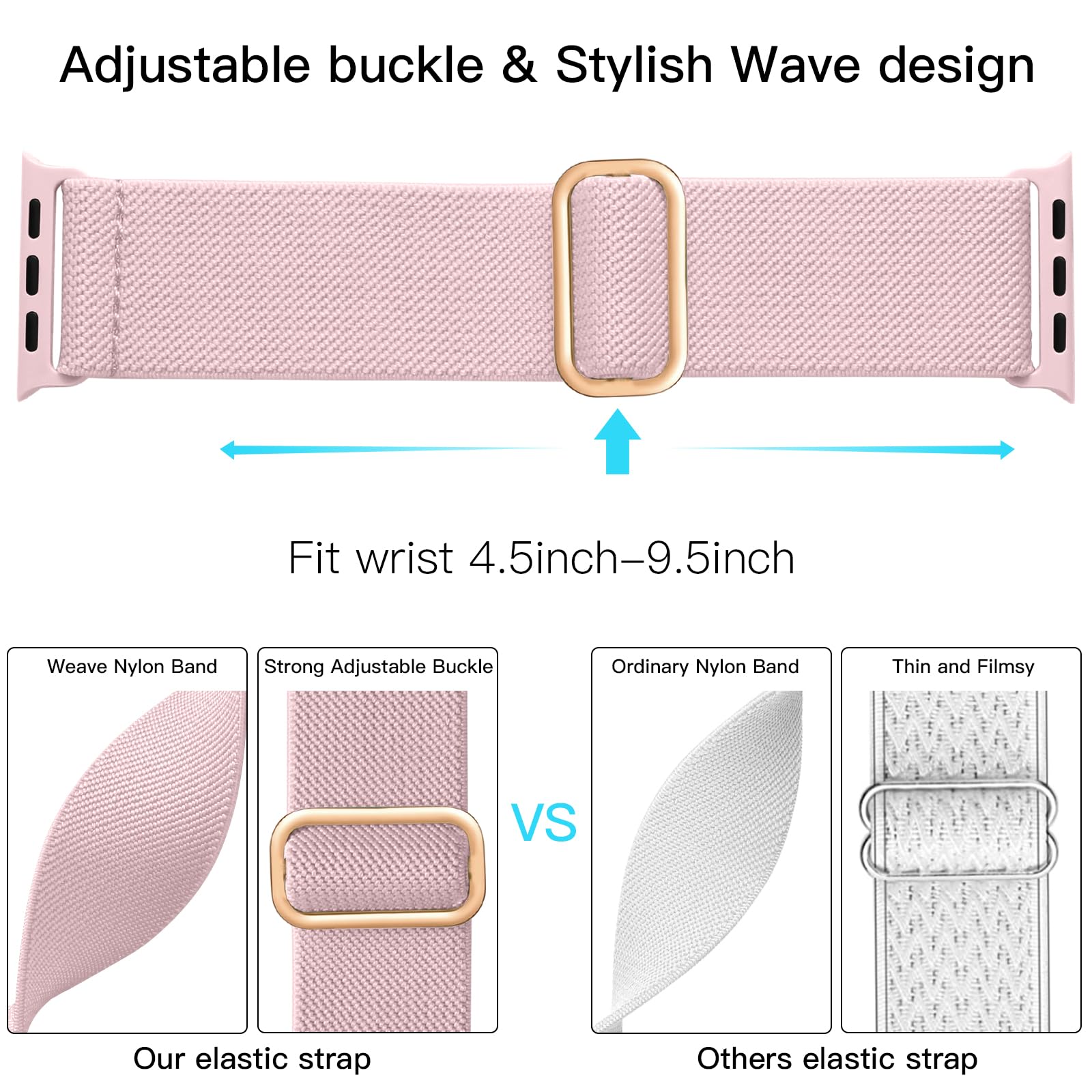 Lerobo Compatible With Apple Watch Band 41Mm 40Mm 38Mm For Women Se Sport Band Stretchy Nylon Solo Loop For Iwatch Bands Series