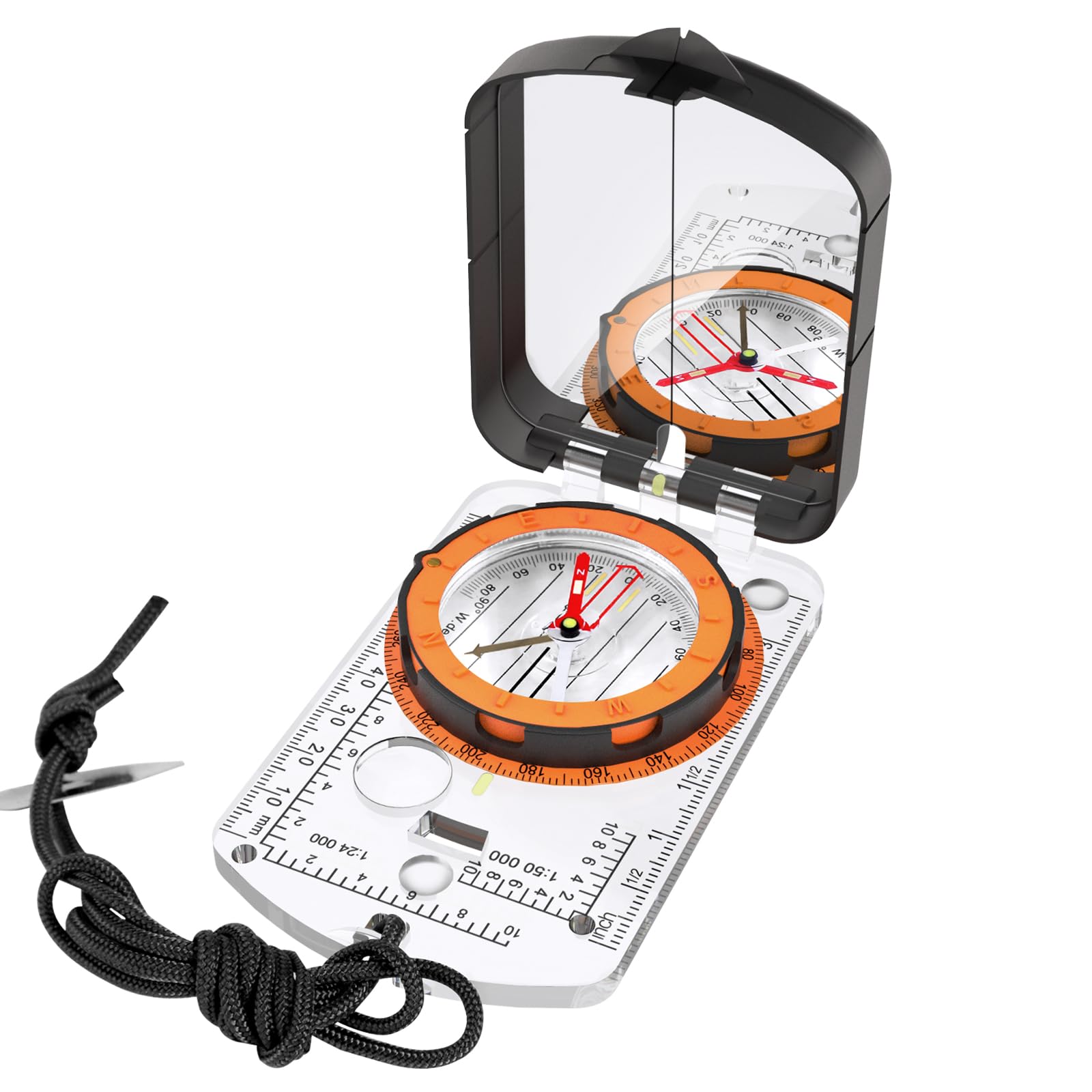 Sportneer Hiking Compass with Mirror, Backpacking Survival Navigation Tool with Global Needle, Waterproof Durable Orienteering G