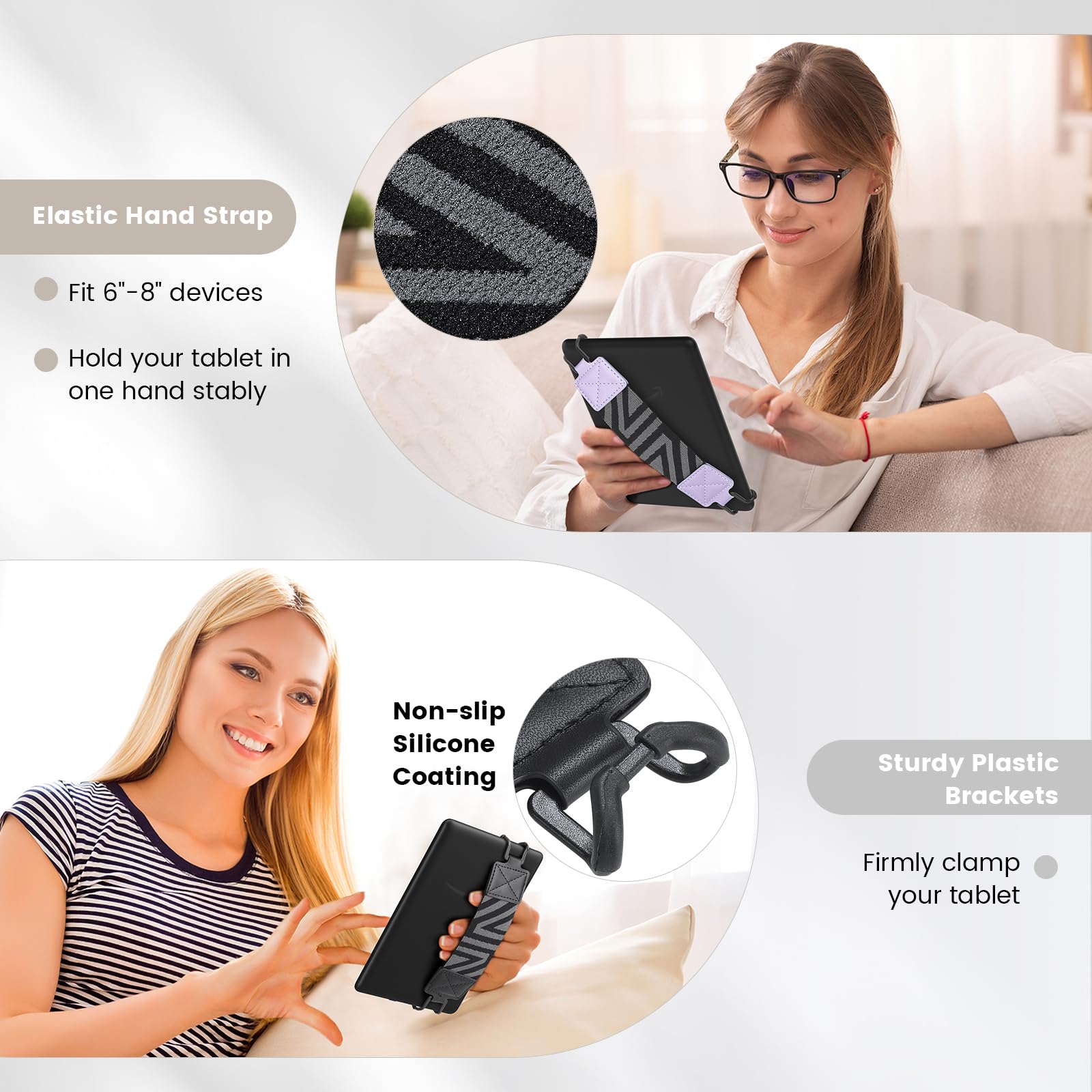 Moko Kindle Hand Strap For 6-8 Kindle Ereaders Fire Tablet, Kindle/Kobo/Voyaga/Lenovo/Sony Kindle E-Book Tablet, Lightweight Ver