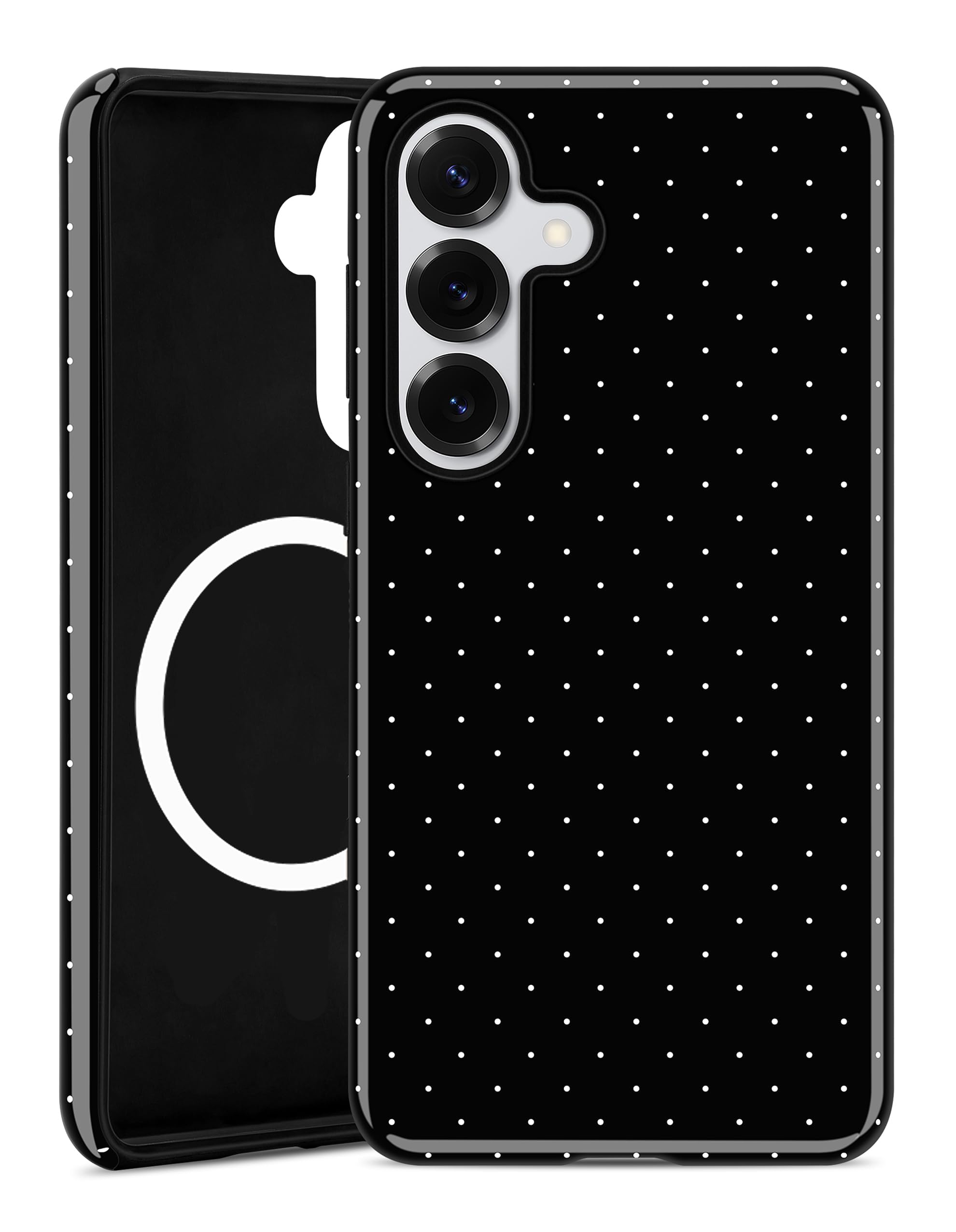 Aitipy Compatible with MagSafe Polka Dot Phone Case for Samsung Galaxy S25, Cute Aesthetic Polka Dot Magnetic Soft TPU and Hard 