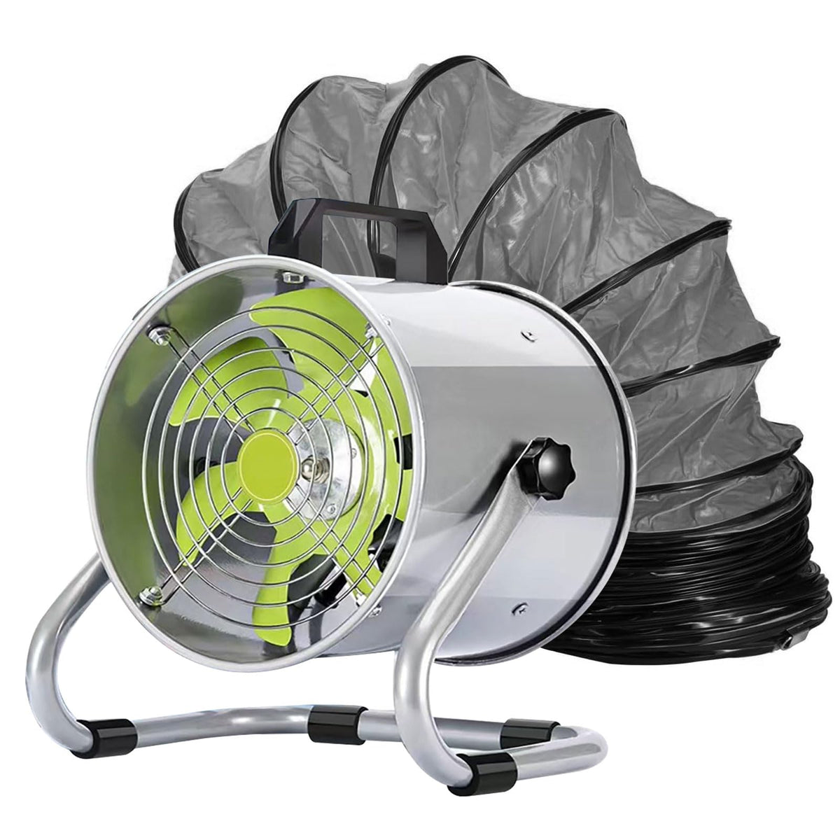 Utility Blower,8 Inch Exhaust Fan,2500R/Min High Velocity Portable Ventilator,Air Extractor Fan With 16 Ft / 5M Duct Hose For Pa