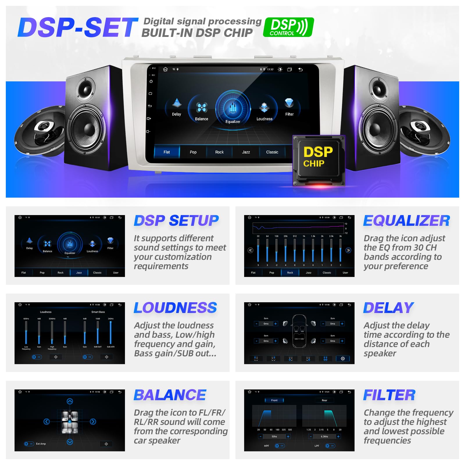 Sizxnanv For Camry Upgrade Android Radio Compatible With Carplay Android Auto,Car Stereo Bluetooth Navigation Touch Screen Media