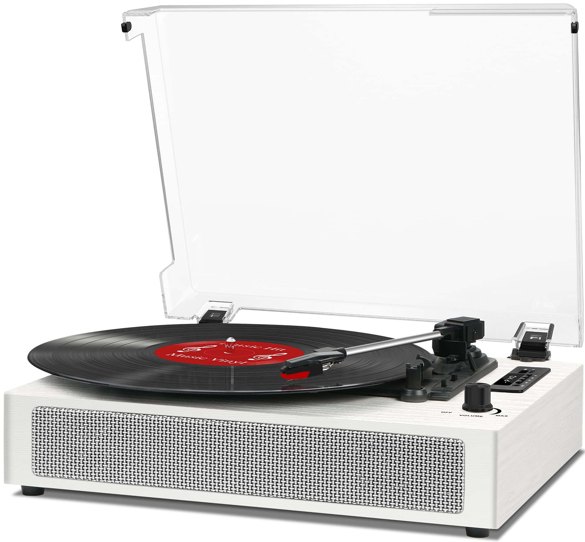Vintage Record Player Bluetooth 3 Speed Vinyl Record Player With Stereo Speakers, Usb Audio Recording, Rca Line Out, Aux In, Ret
